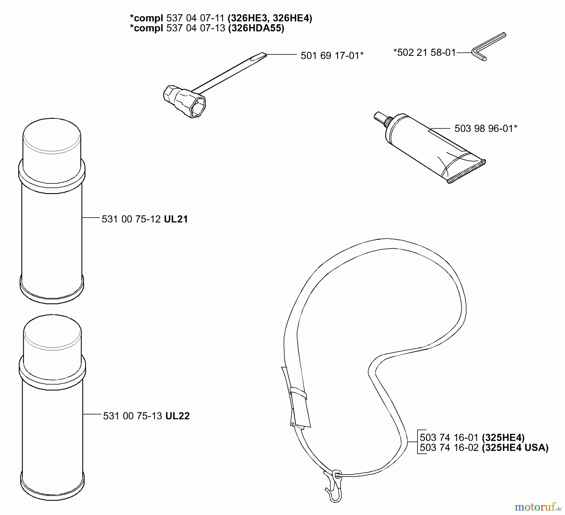 Husqvarna Heckenscheren 326 HE 3 - Husqvarna Hedge Trimmer (E-tech 2 & After) Accessories