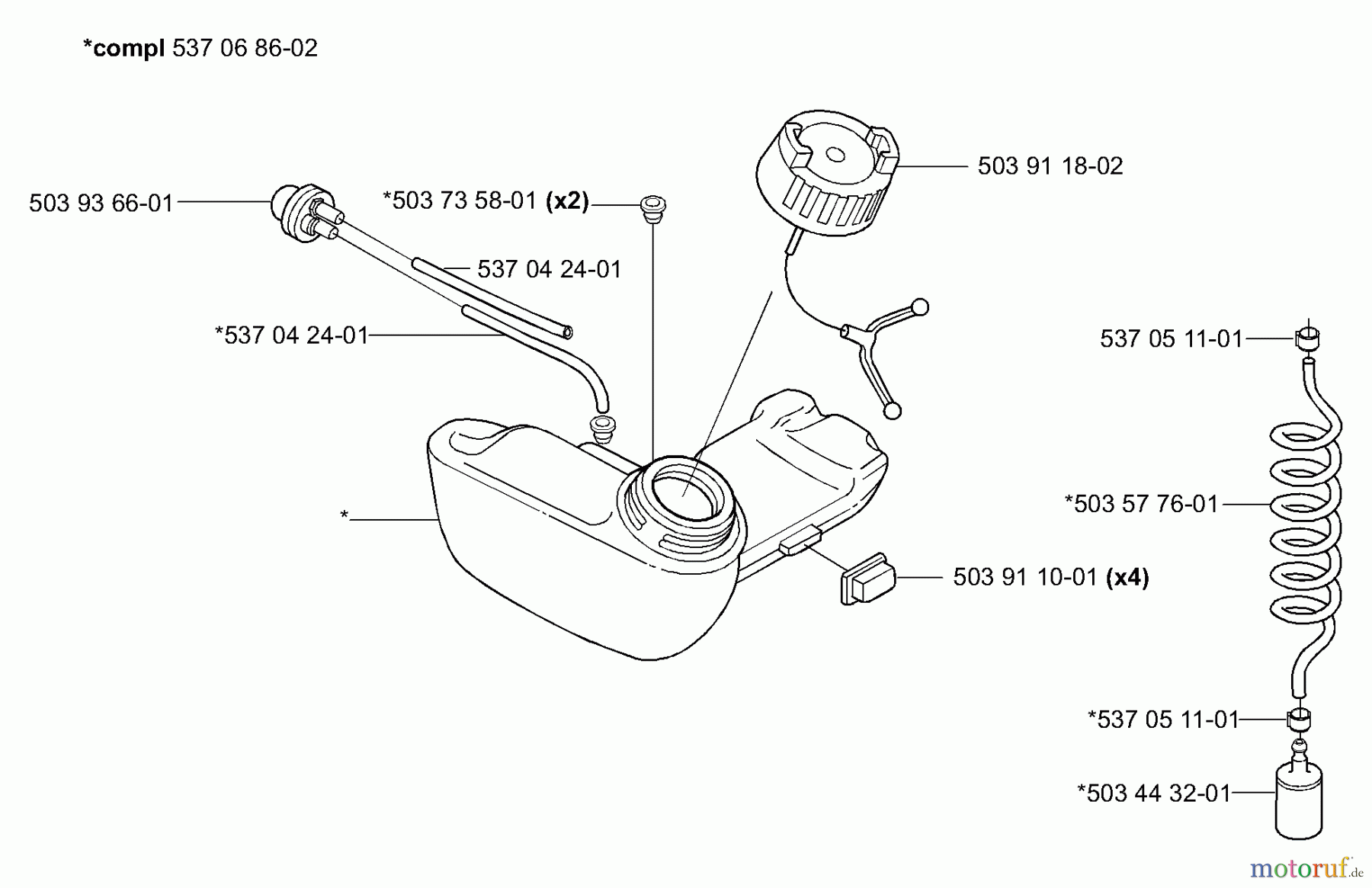 Husqvarna Heckenscheren 326 HE 4 - Husqvarna Hedge Trimmer (E-tech 2 & After) Fuel Tank