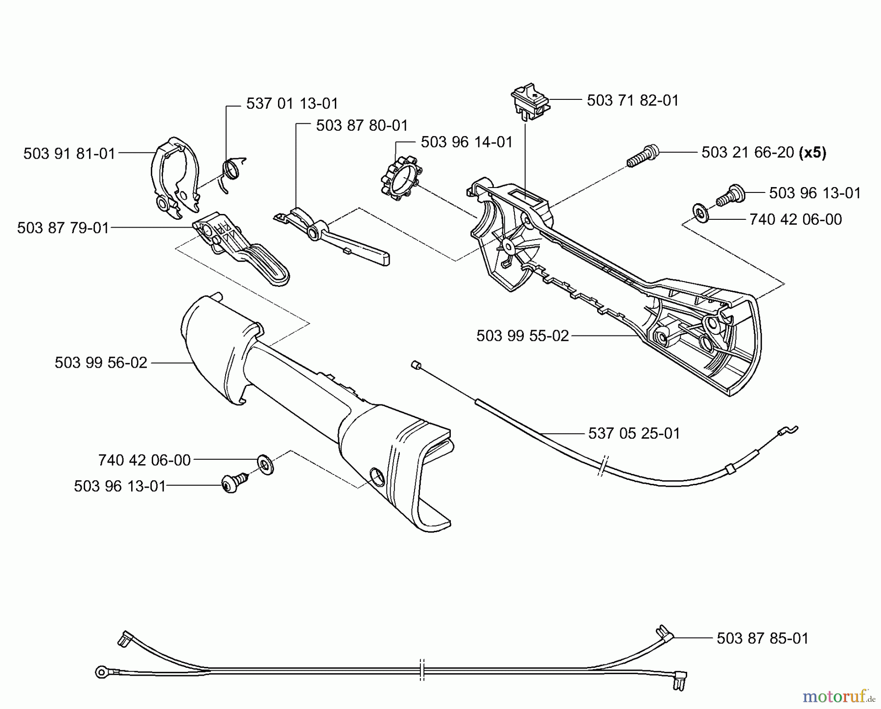 Husqvarna Heckenscheren 326 HE 3 - Husqvarna Hedge Trimmer (E-tech 2 & After) Throttle Handle