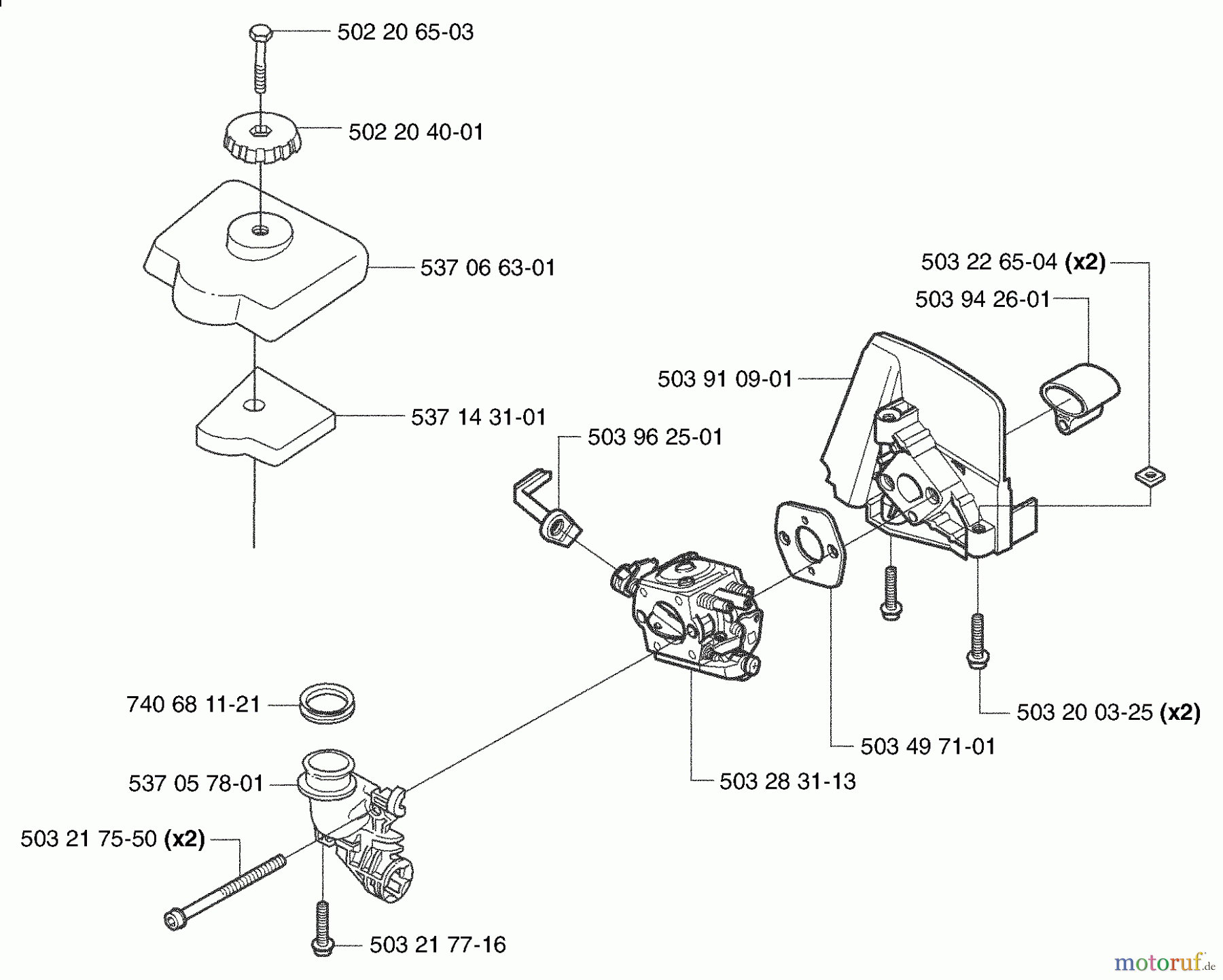 Husqvarna Heckenscheren 326 HDA 55X - Husqvarna Hedge Trimmer (2003-01 to 2003-12) Air Filter / Carburetor