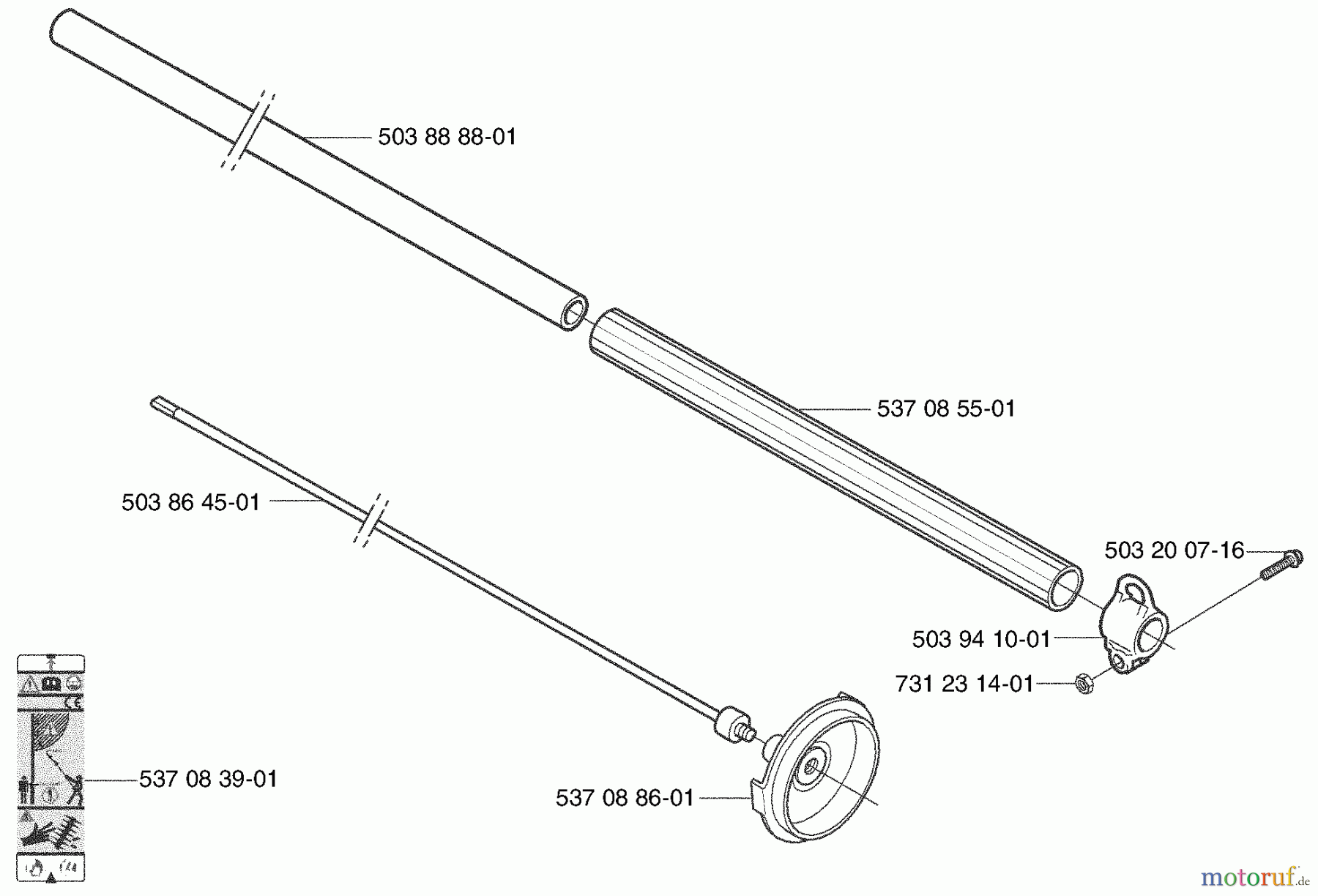 Husqvarna Heckenscheren 326 HE 4X - Husqvarna Hedge Trimmer (2003-01 to 2003-12) Handle / Shaft / Tube