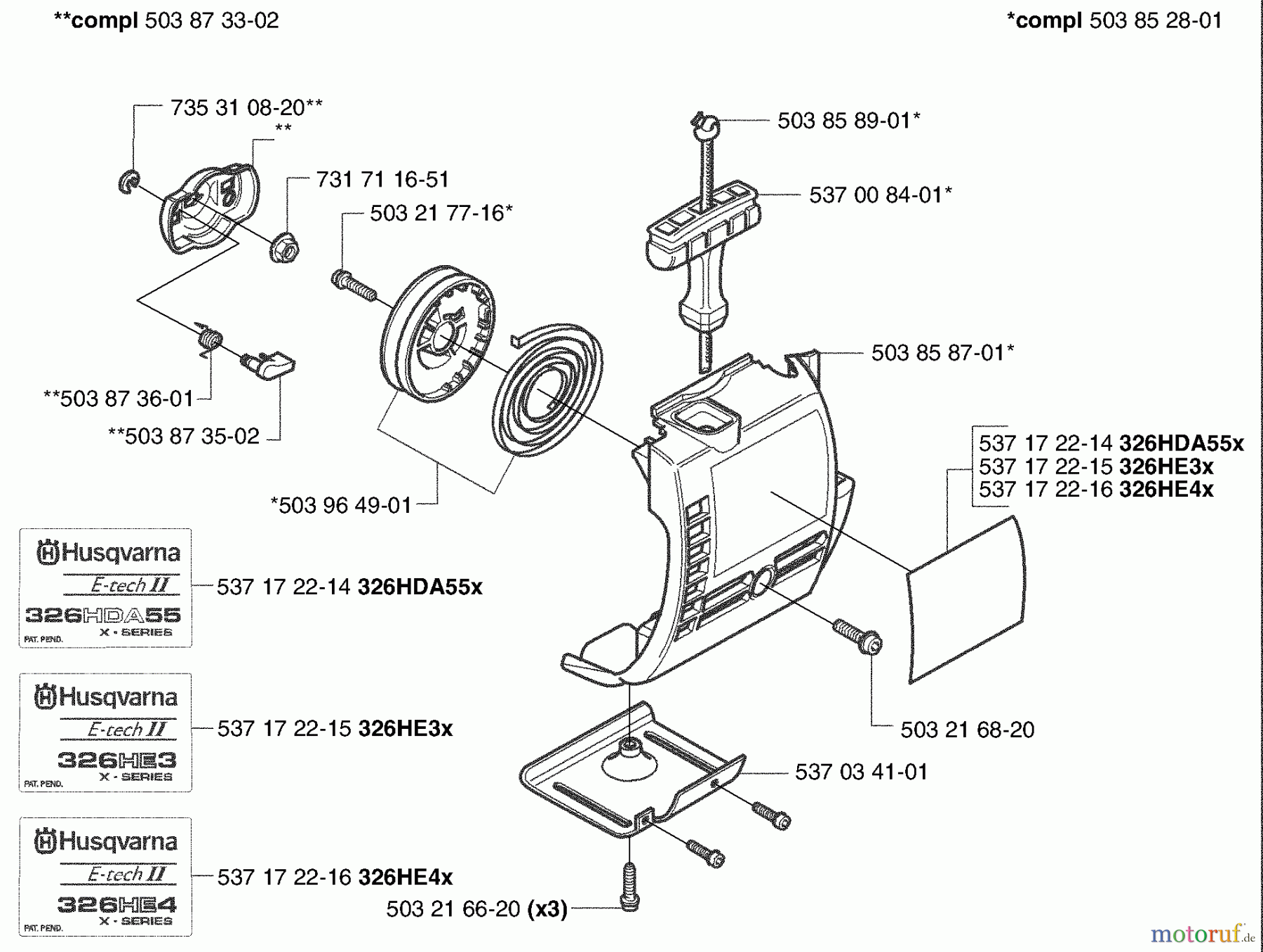 Husqvarna Heckenscheren 326 HE 3X - Husqvarna Hedge Trimmer (2003-01 to 2003-12) Starter