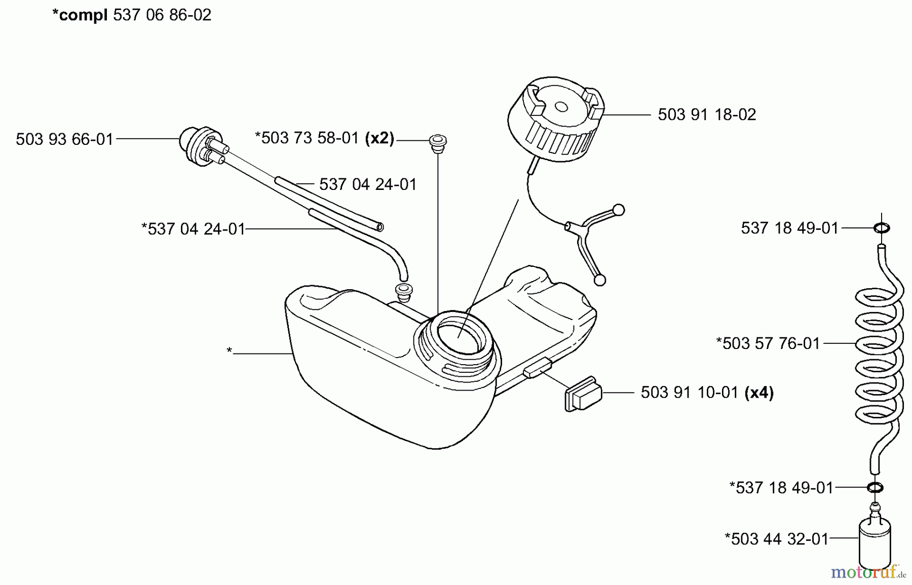 Husqvarna Heckenscheren 326 HDA 55X - Husqvarna Hedge Trimmer (2004-01 to 2005-09) Fuel Tank