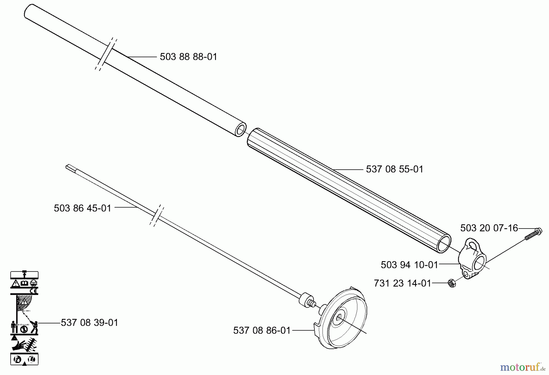 Husqvarna Heckenscheren 326 HE 4X - Husqvarna Hedge Trimmer (2004-01 to 2005-09) Handle / Shaft / Tube