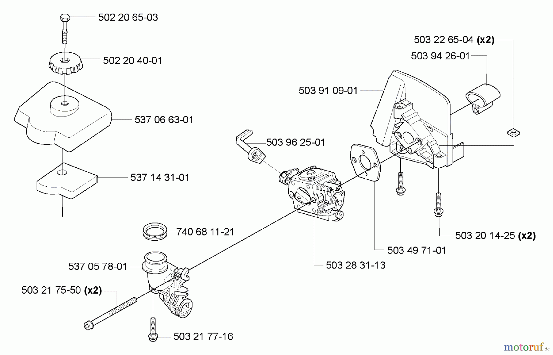 Husqvarna Zubehör HA 850 - Husqvarna Hedge Trimmer Attachment (2005-10 to 2006-12) Air Filter/ Carburetor