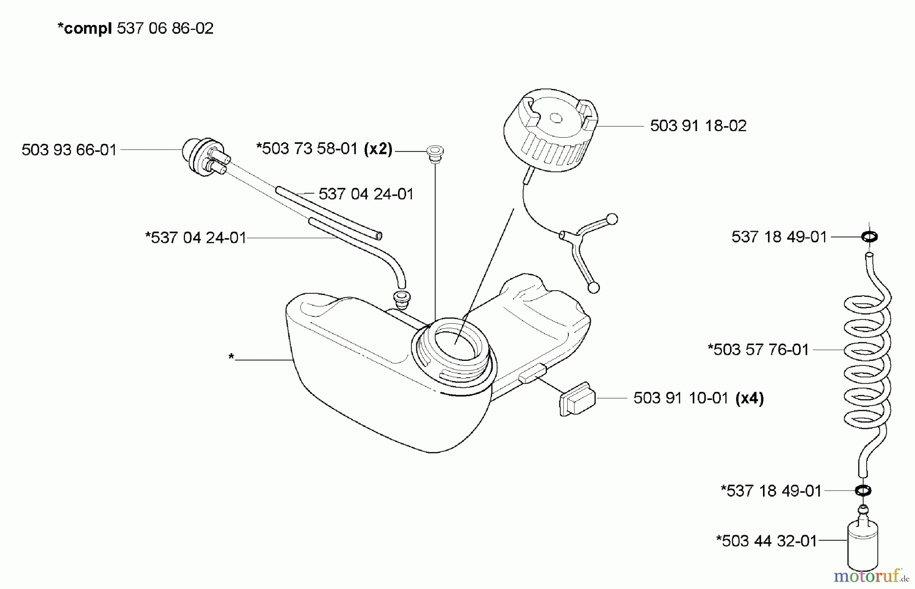Husqvarna Zubehör HA 850 - Husqvarna Hedge Trimmer Attachment (2005-10 to 2006-12) Fuel Tank