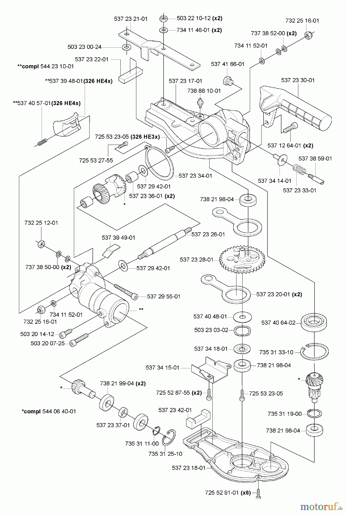 Husqvarna Heckenscheren 326 HE 4X - Husqvarna Hedge Trimmer (2005-10 & After) Gearbox