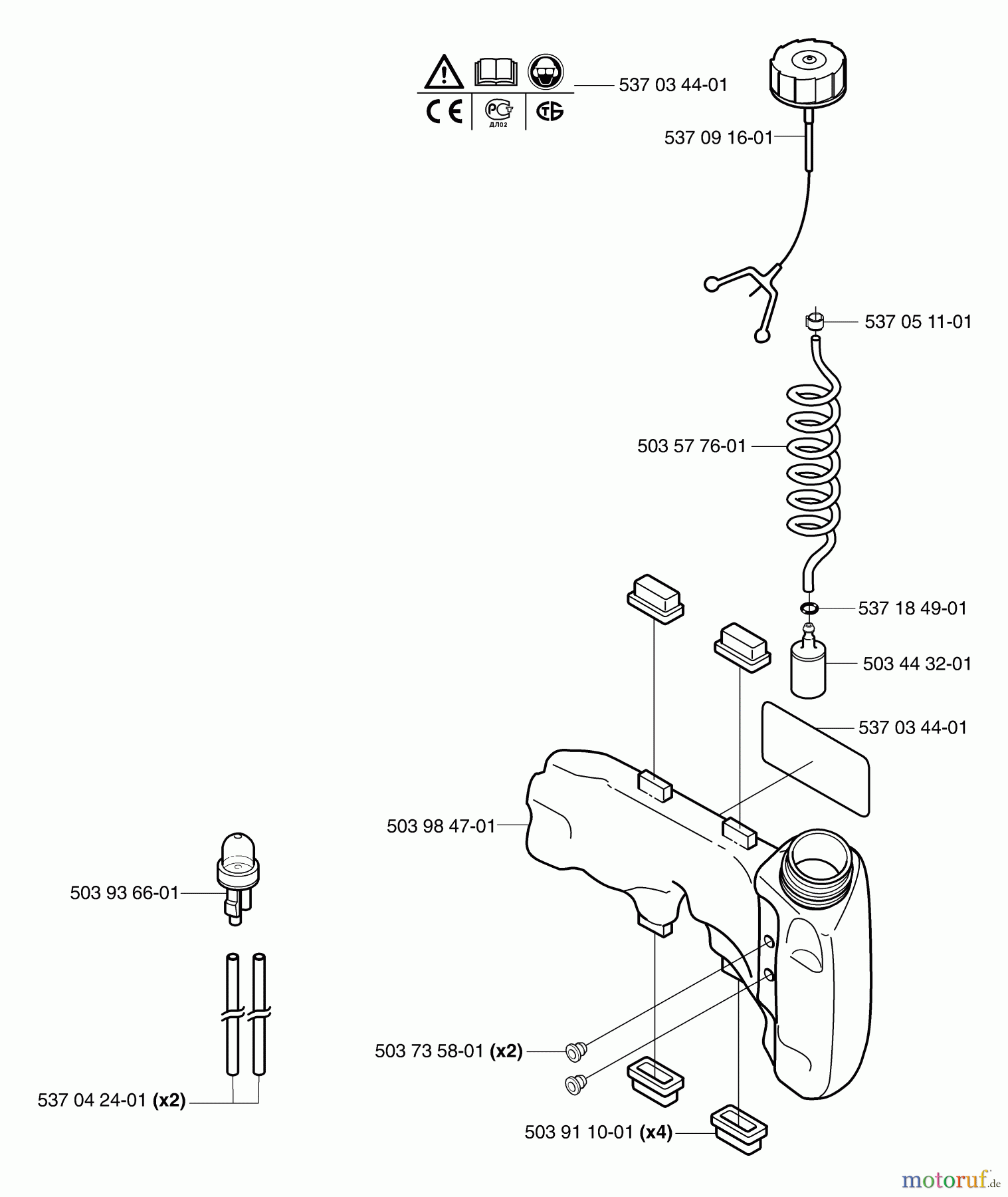 Husqvarna Heckenscheren 326 HS 75X - Husqvarna Hedge Trimmer (2002-01 to 2002-12) Fuel Tank