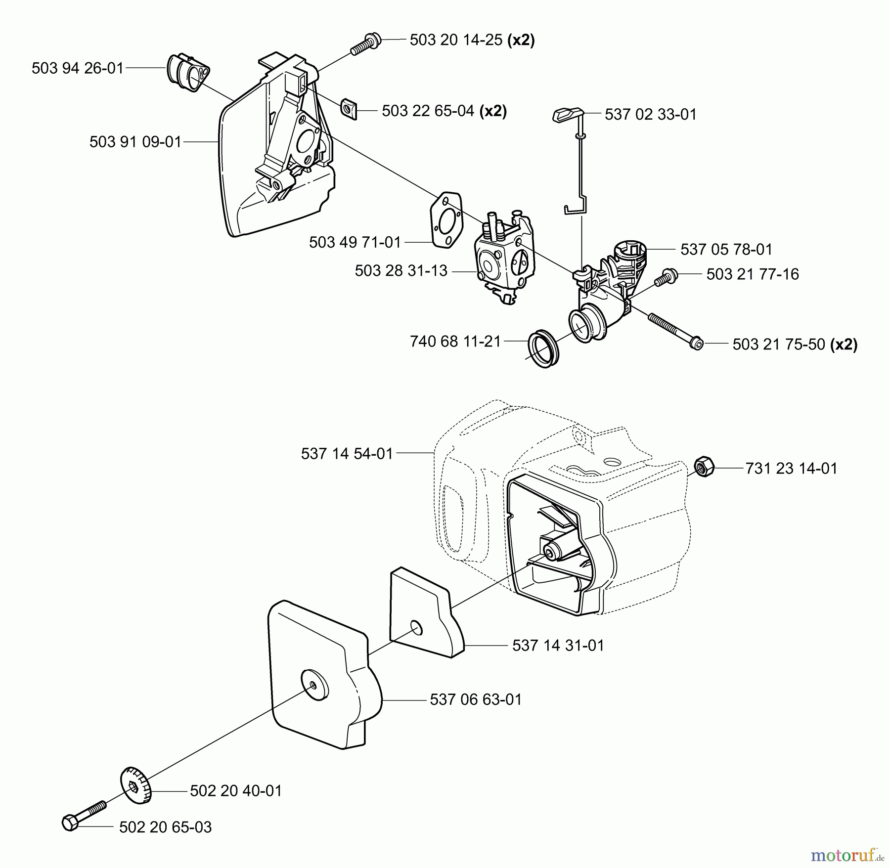 Husqvarna Heckenscheren 326 HS 75X - Husqvarna Hedge Trimmer (2003-01 & After) Air Filter/Carburetor