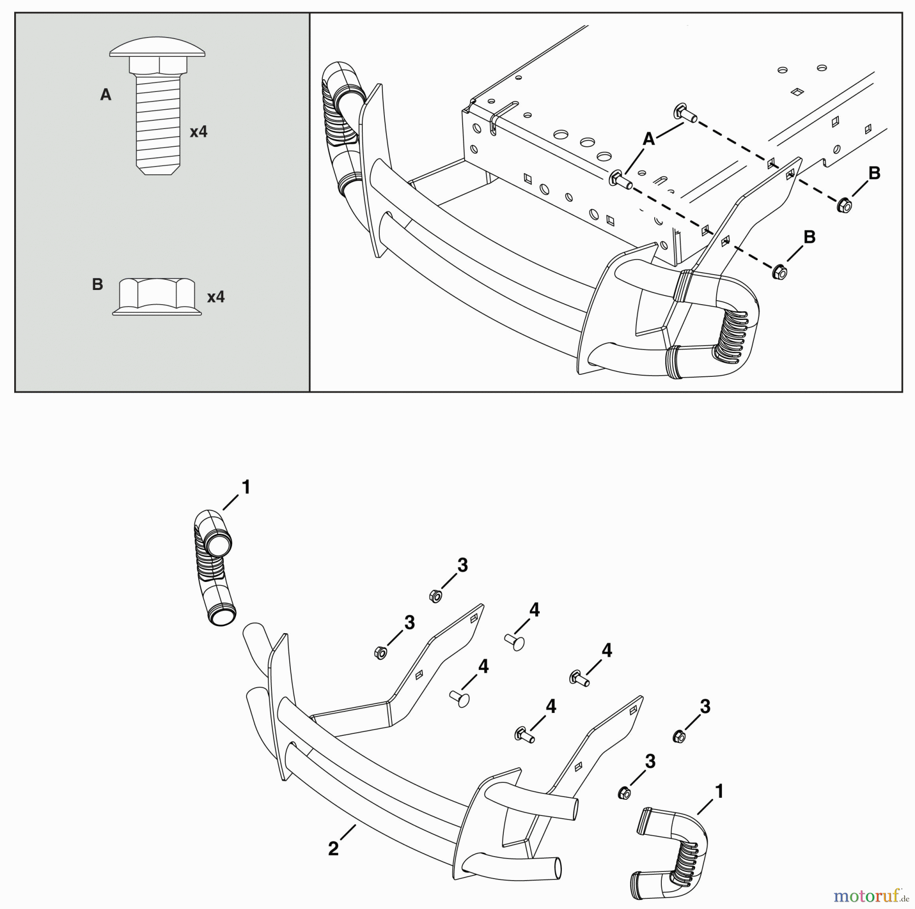 Husqvarna Zubehör, Rasenmäher / Mäher 505568813 - Husqvarna Bumper, AGRI FAB, LS Brush Guard (2009-01 & After) Repair Parts Manual