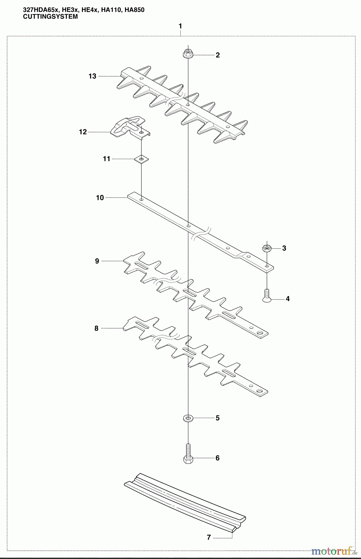 Husqvarna Zubehör HA 110 - Husqvarna Hedge Trimmer Attachment (2009-04 & After) Cutting System