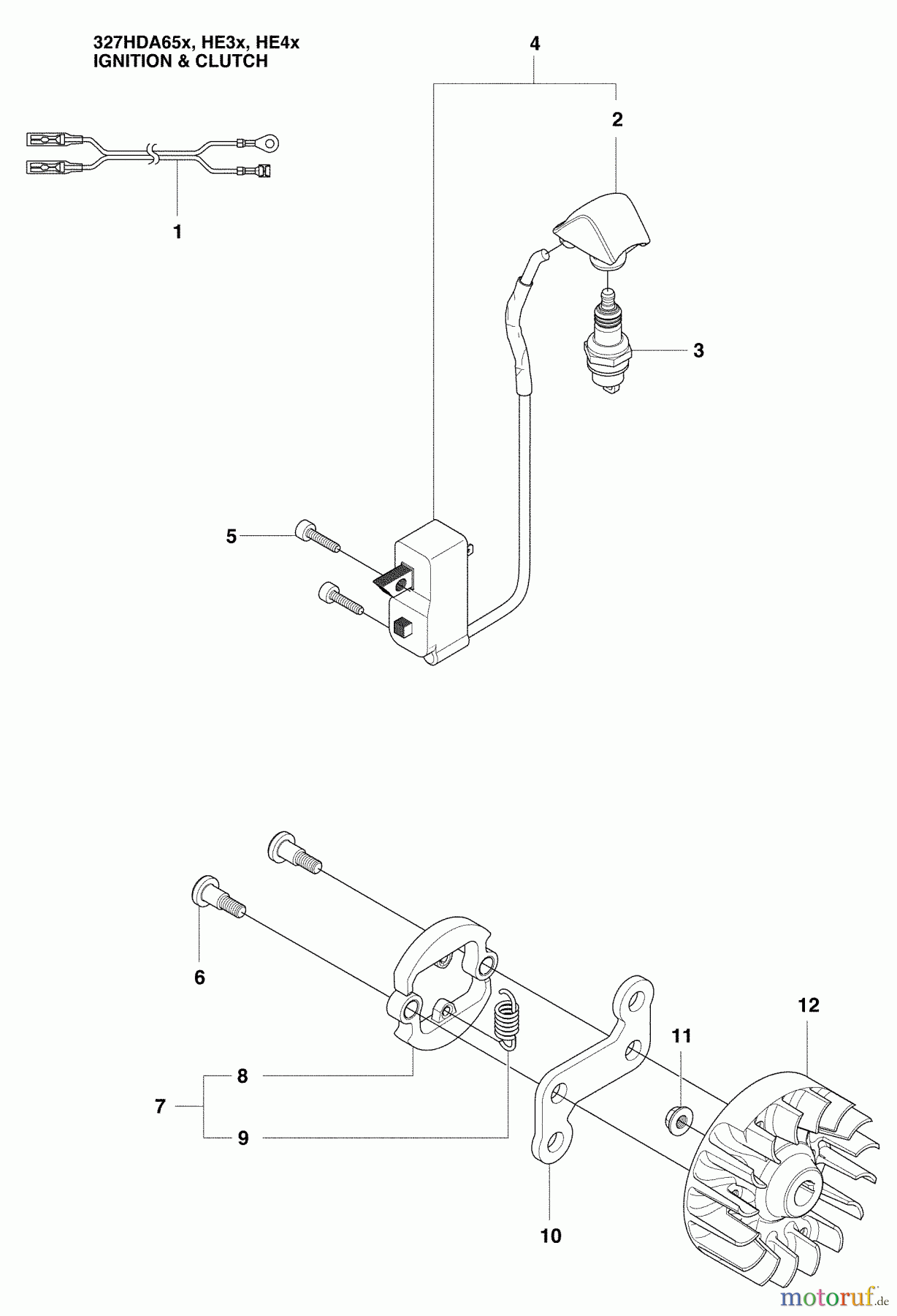 Husqvarna Heckenscheren 327 HDA 65X - Husqvarna Hedge Trimmer (2009-04 & After) Ignition & Clutch