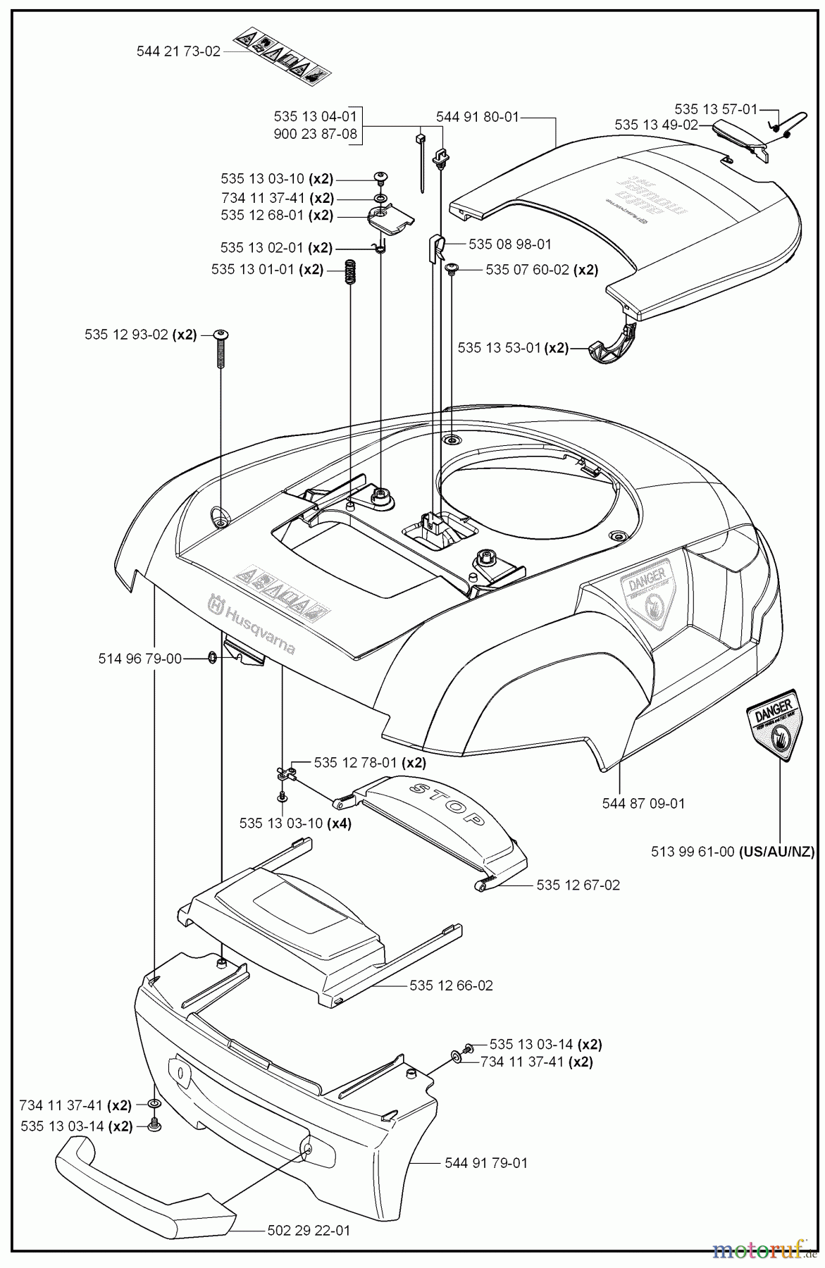 Husqvarna Automower, Mähroboter 210 C - Husqvarna Auto Mower (2008-05 to 2009-01) Body Assy.