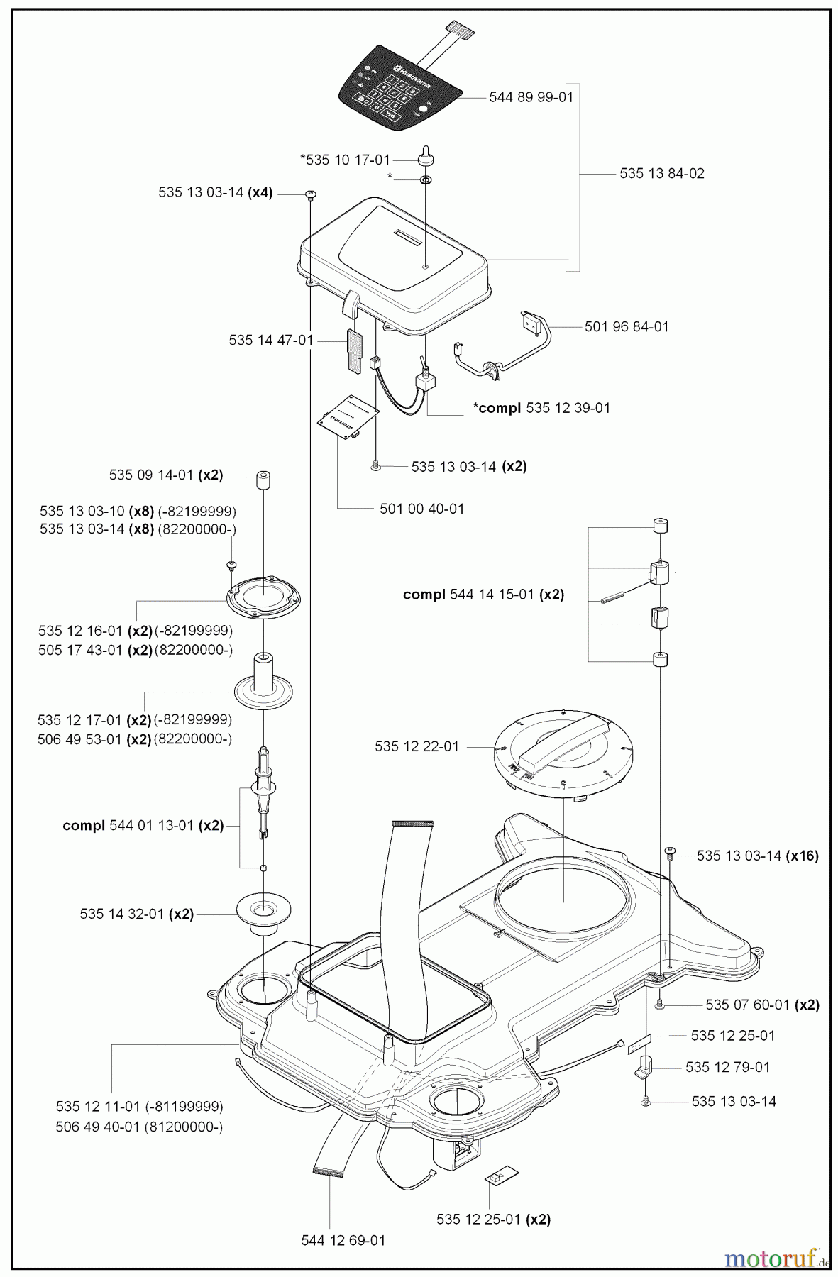 Husqvarna Automower, Mähroboter 210 C - Husqvarna Auto Mower (2008-05 to 2009-01) Upper Chassis/Control Panel