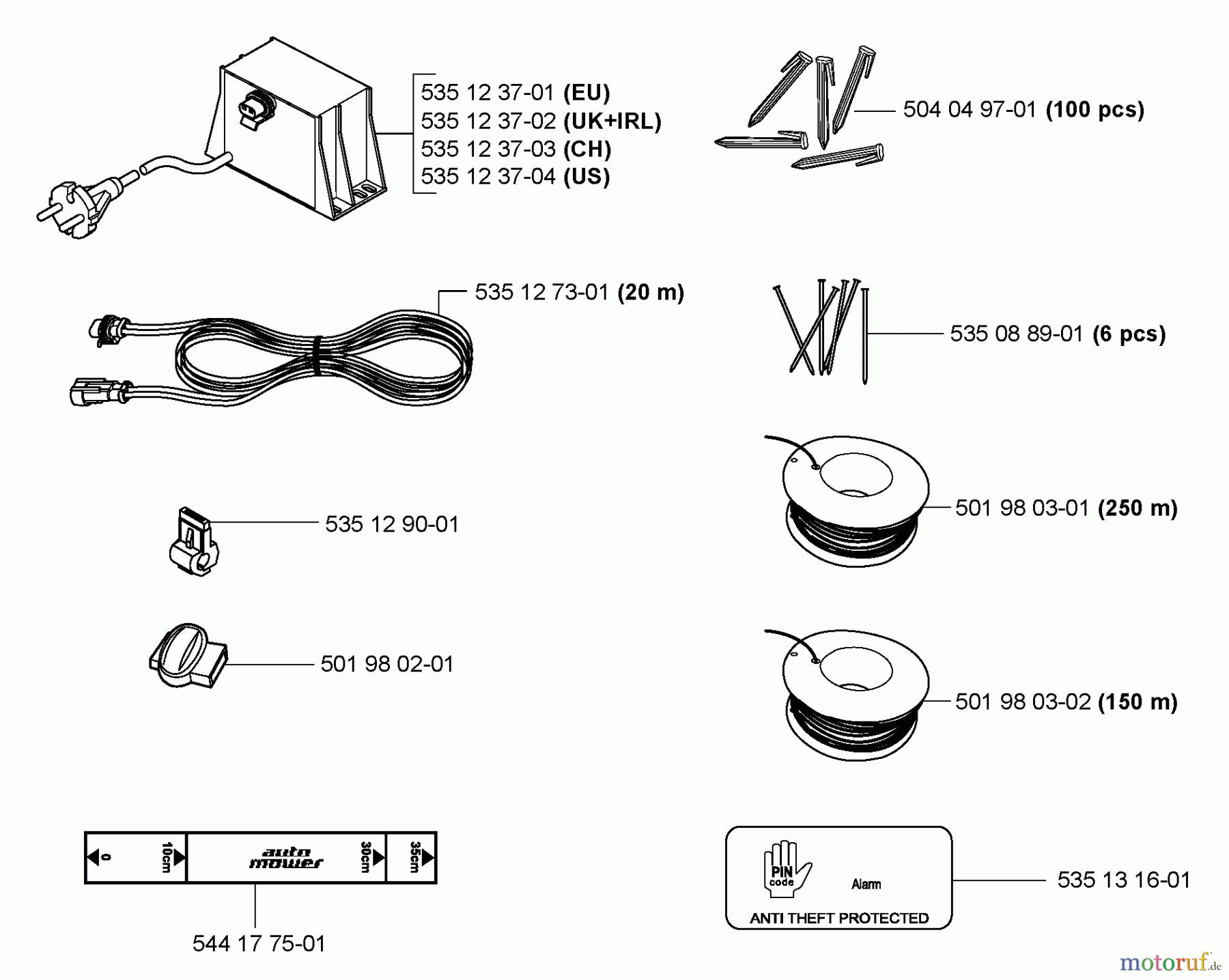 Husqvarna Automower, Mähroboter 220 AC - Husqvarna Auto Mower (2007-02 to 2007-04) Installation Components
