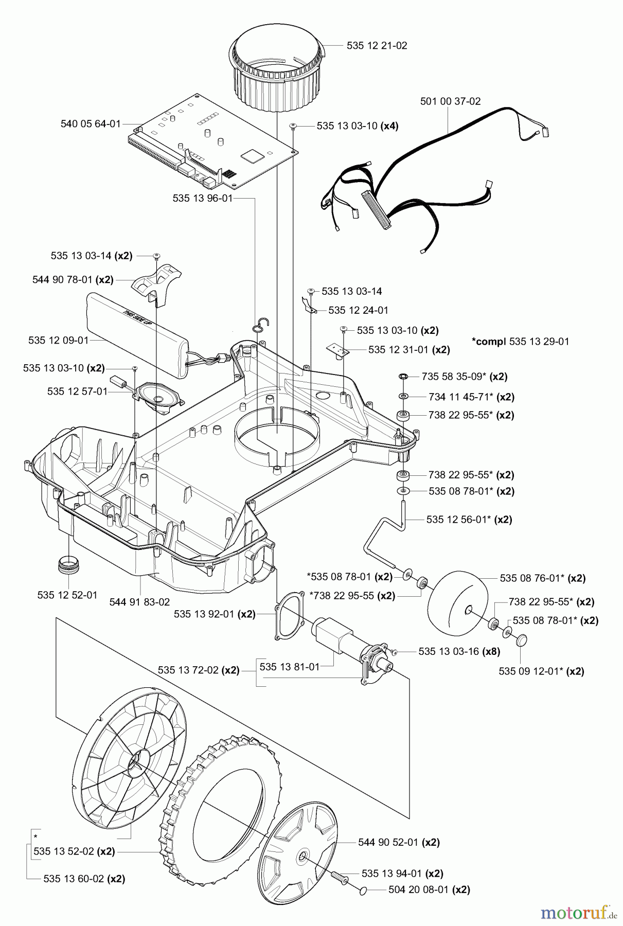 Husqvarna Automower, Mähroboter 220 AC - Husqvarna Auto Mower (2007-02 to 2007-04) Lower Chassis/Wheels