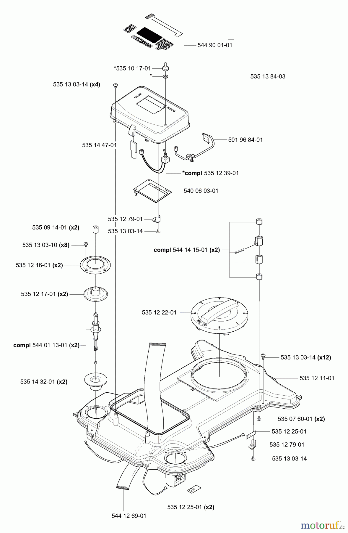 Husqvarna Automower, Mähroboter 220 AC - Husqvarna Auto Mower (2007-02 to 2007-04) Upper Chassis/Control Panel