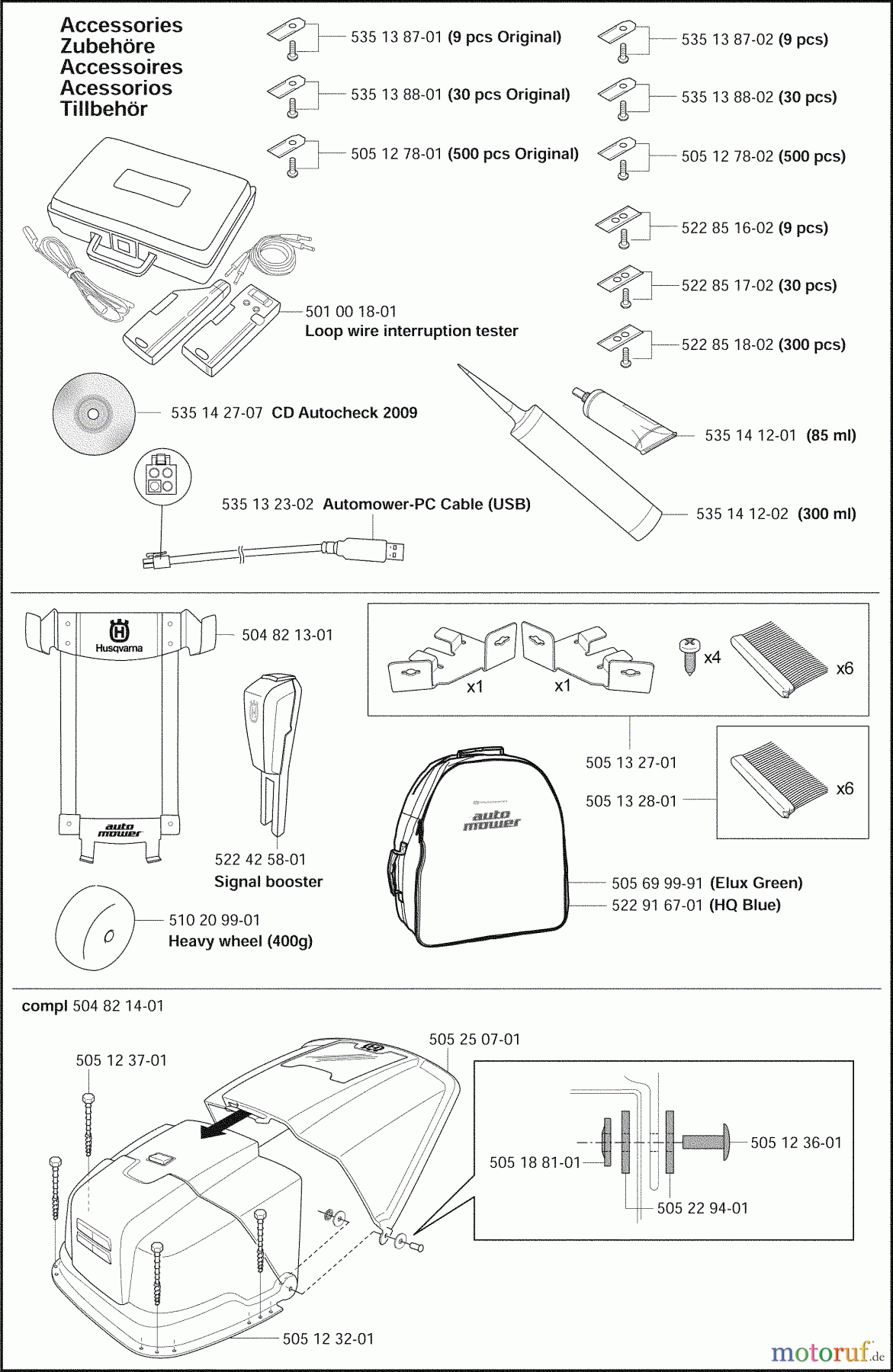 Husqvarna Automower, Mähroboter 220 AC - Husqvarna Auto Mower (2009-02 & After) Accessories