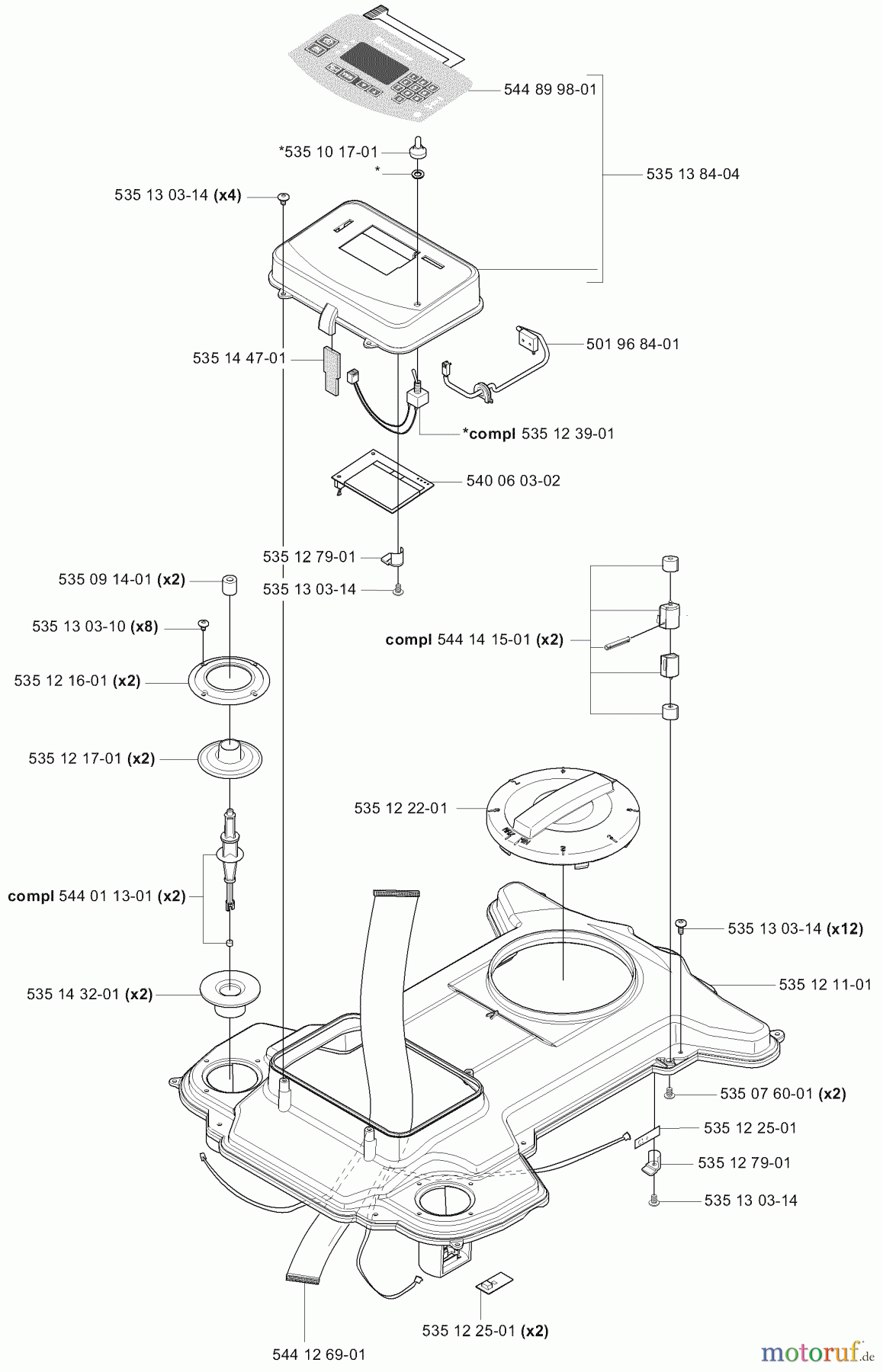 Husqvarna Automower, Mähroboter 230 ACX - Husqvarna Auto Mower (2007-07 to 2008-01) Key Pad / Upper Chassis
