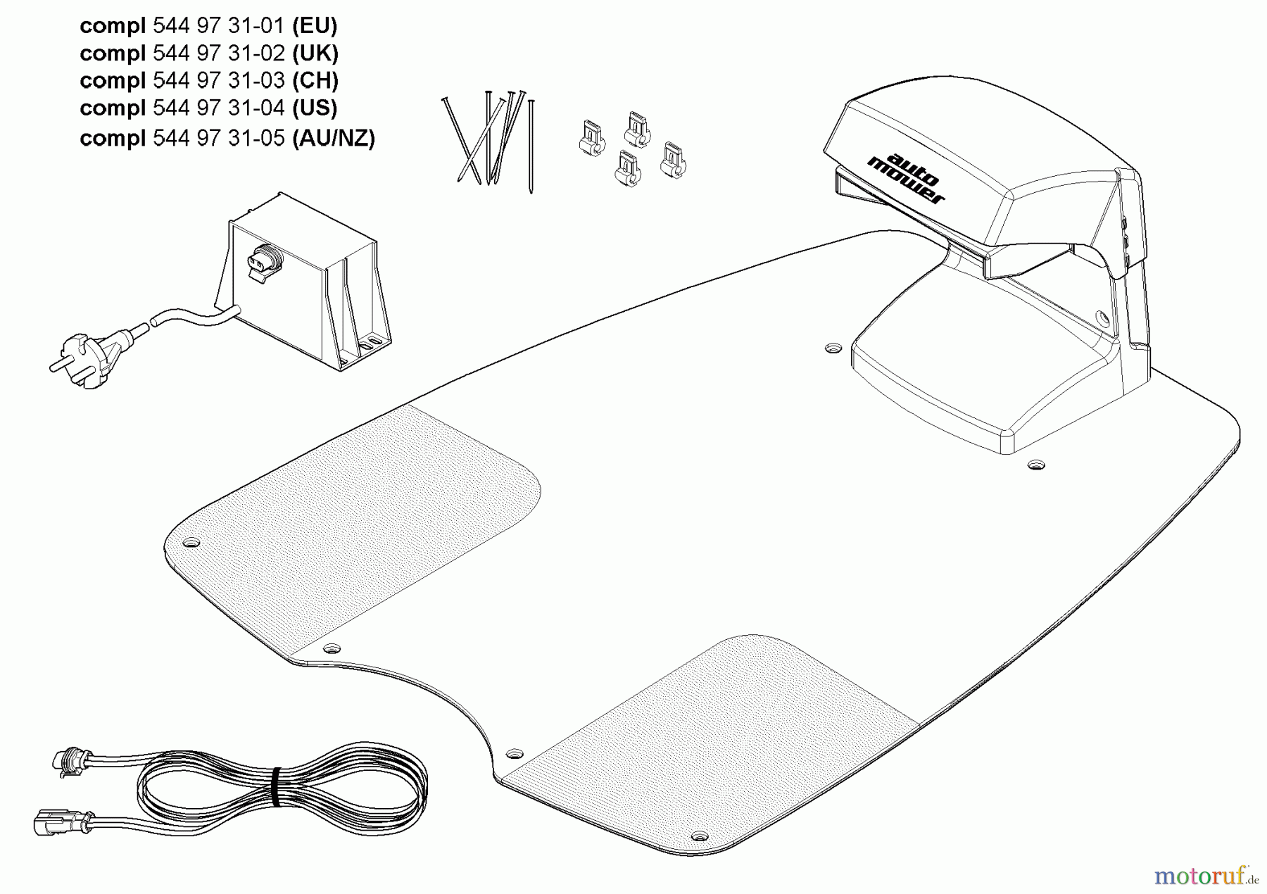 Husqvarna Automower, Mähroboter 230 ACX - Husqvarna Auto Mower (2008-02 to 2009-01) Mounting Hardware