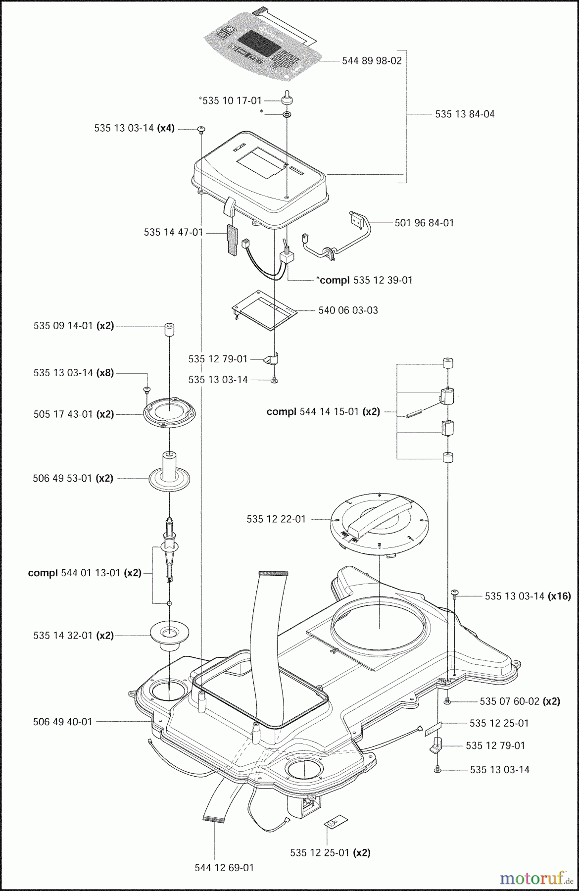 Husqvarna Automower, Mähroboter 230 ACX - Husqvarna Auto Mower (2009-02 & After) Key Pad / Upper Chassis