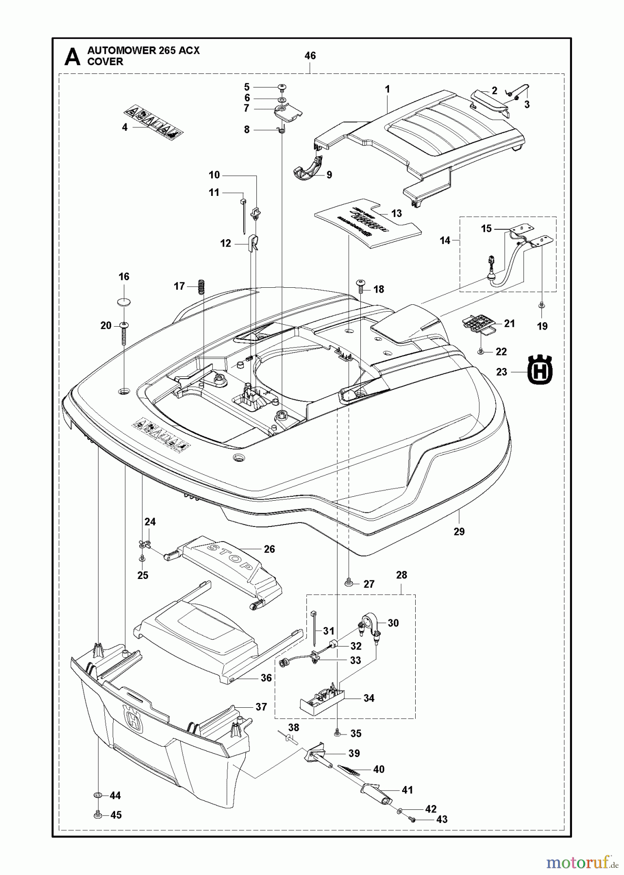 Husqvarna Automower, Mähroboter 265 ACX - Husqvarna Auto Mower (2013-01 & After) COVER