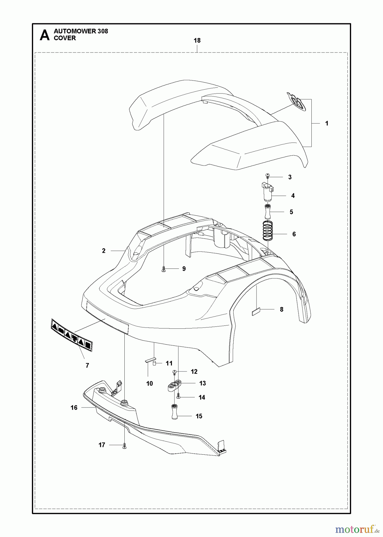 Husqvarna Automower, Mähroboter 308 - Husqvarna Auto Mower (2013-01 & After) COVER
