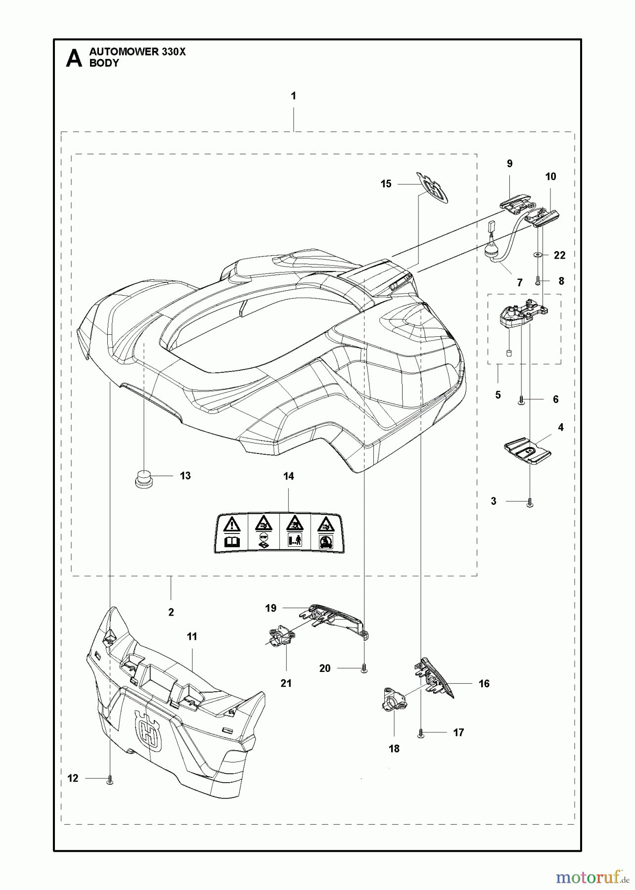 Husqvarna Automower, Mähroboter 330X - Husqvarna Auto Mower (2013-03 & After) COVER