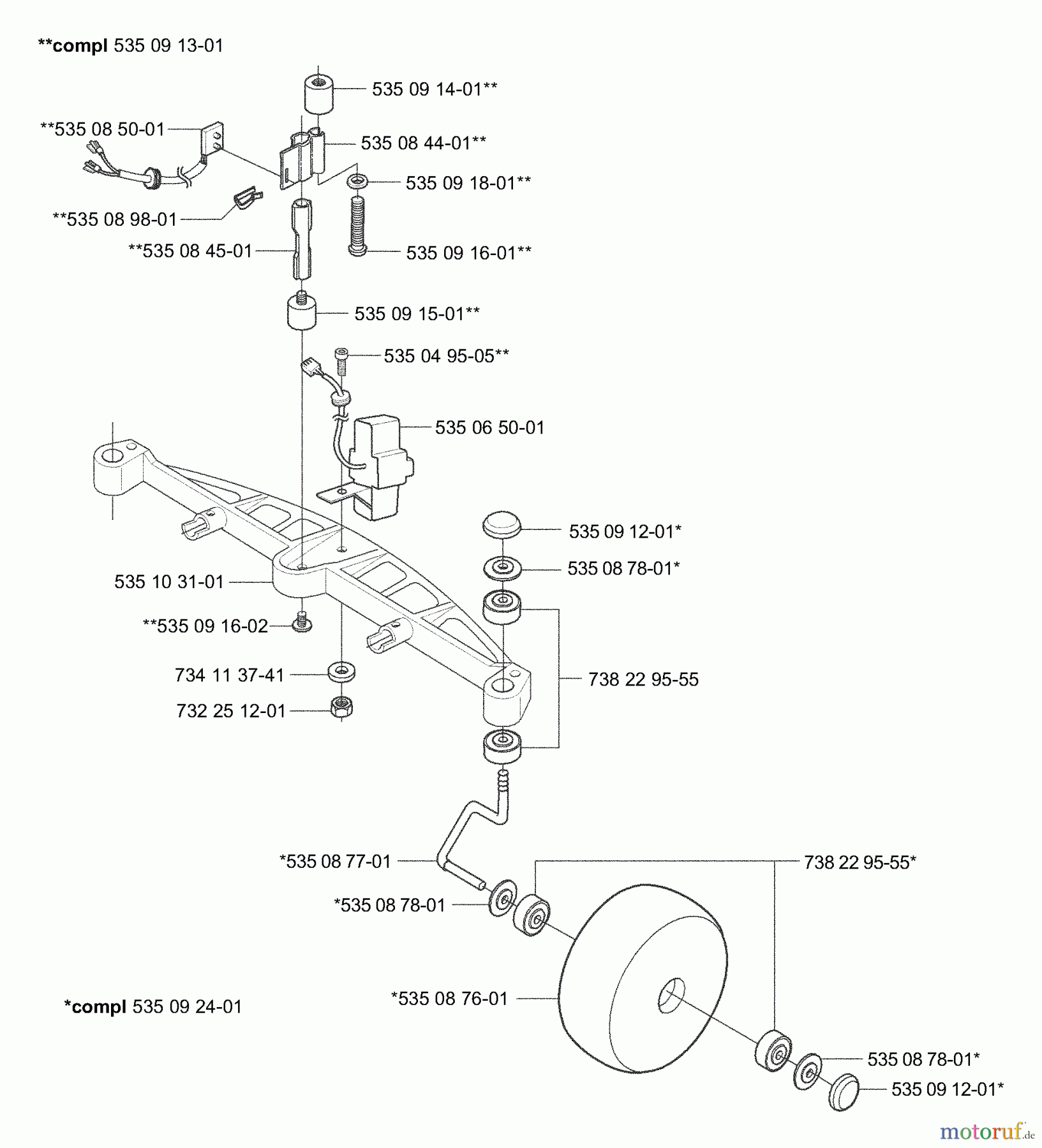 Husqvarna Automower, Mähroboter 953532201 - Husqvarna Auto Mower (2003-04 & After) Front Wheels/Axle