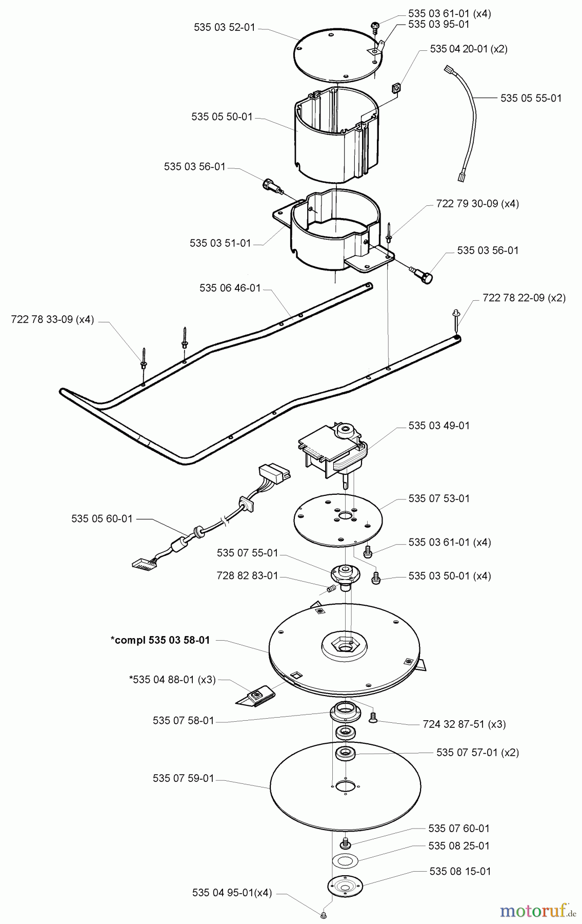 Husqvarna Automower, Mähroboter Husqvarna Auto Mower (1999-02 to 2000-01) Motor/Blade System