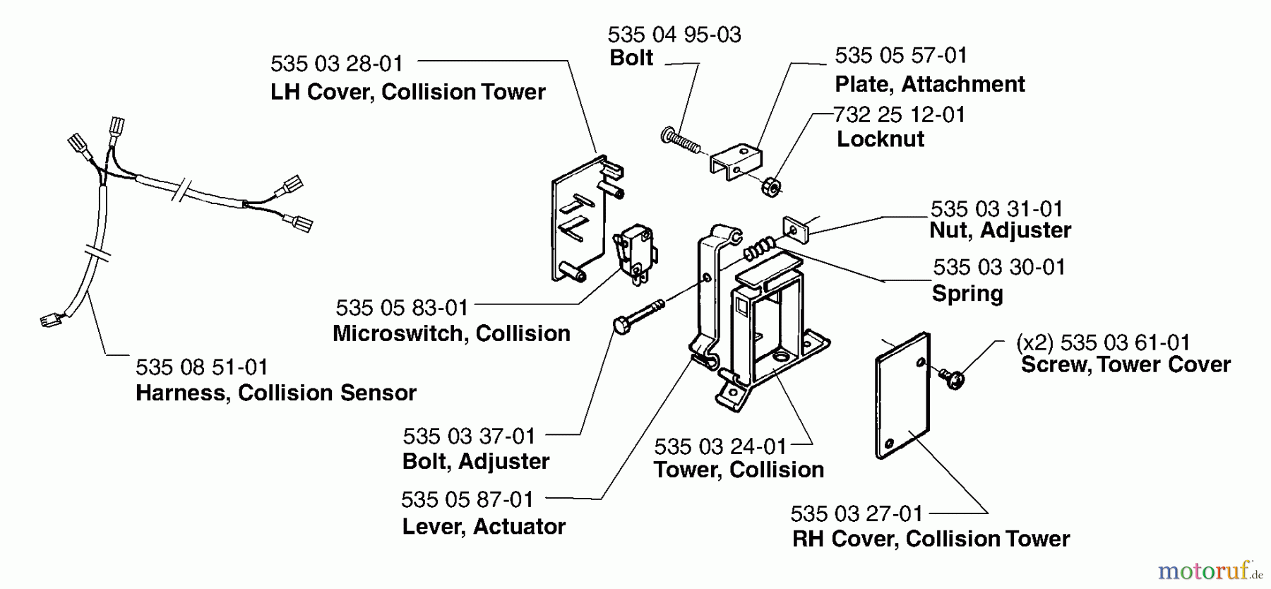 Husqvarna Automower, Mähroboter Husqvarna Auto Mower (2000-02 to 2000-09) Collision Sensor Assembly