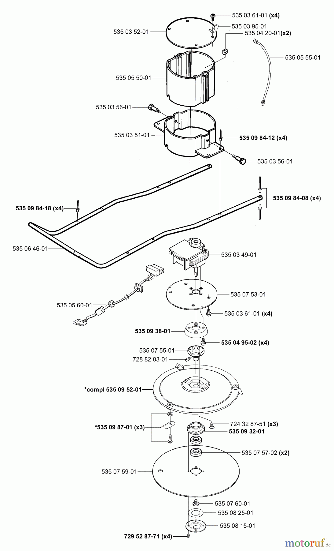 Husqvarna Automower, Mähroboter Husqvarna Auto Mower (2001-01 to 2002-01) Motor/Frame/Housing/Cutting Disc