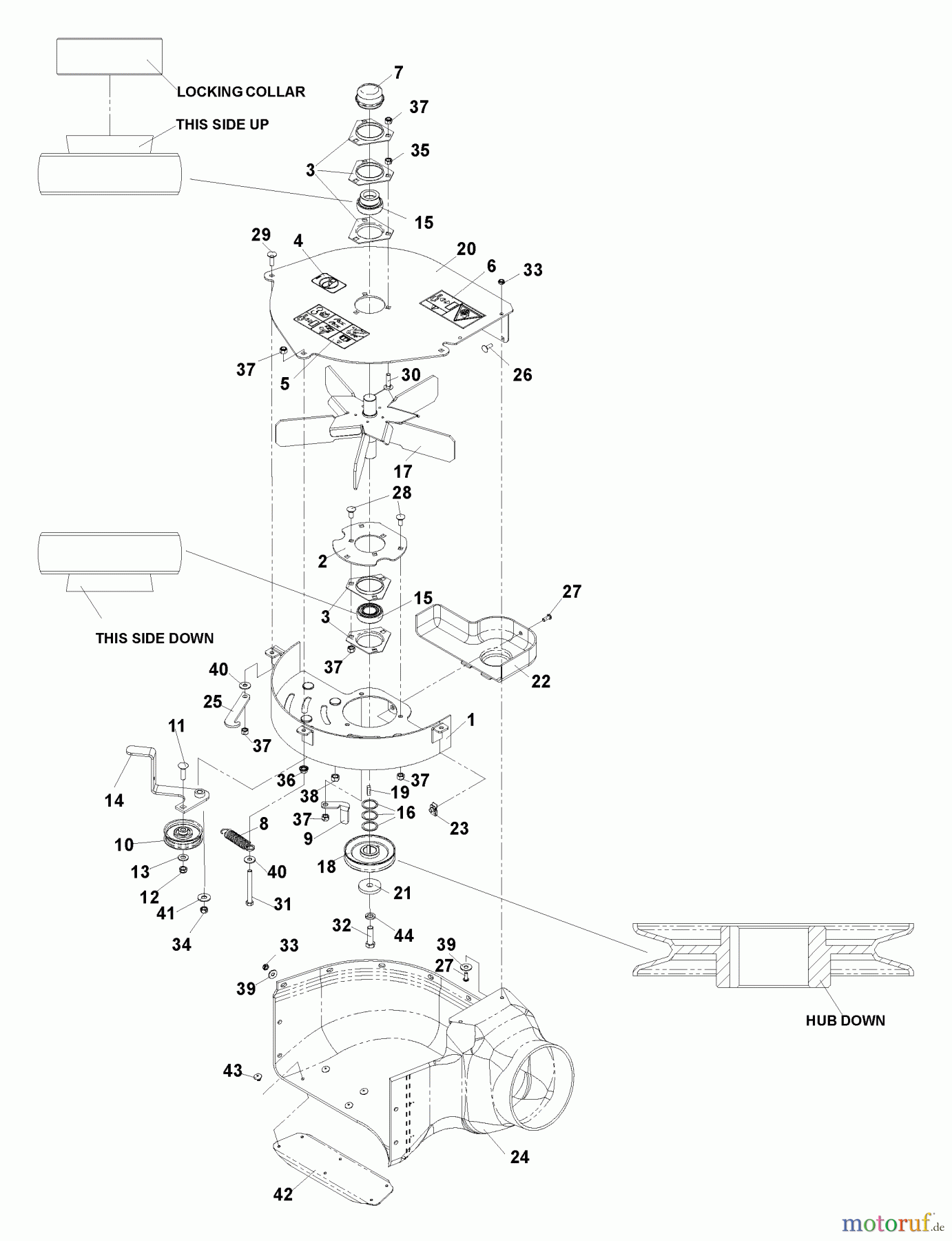 Husqvarna Zubehör, Rasenmäher / Mäher 539113706 - Husqvarna Dump From Seat Grass Collection System (2006-09 & After) Blower Assembly