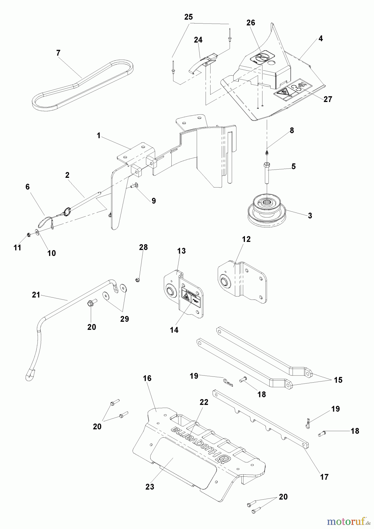 Husqvarna Zubehör, Rasenmäher / Mäher 539113706 - Husqvarna Dump From Seat Grass Collection System (2006-09 & After) Drive Kit Assembly (iZ, 48