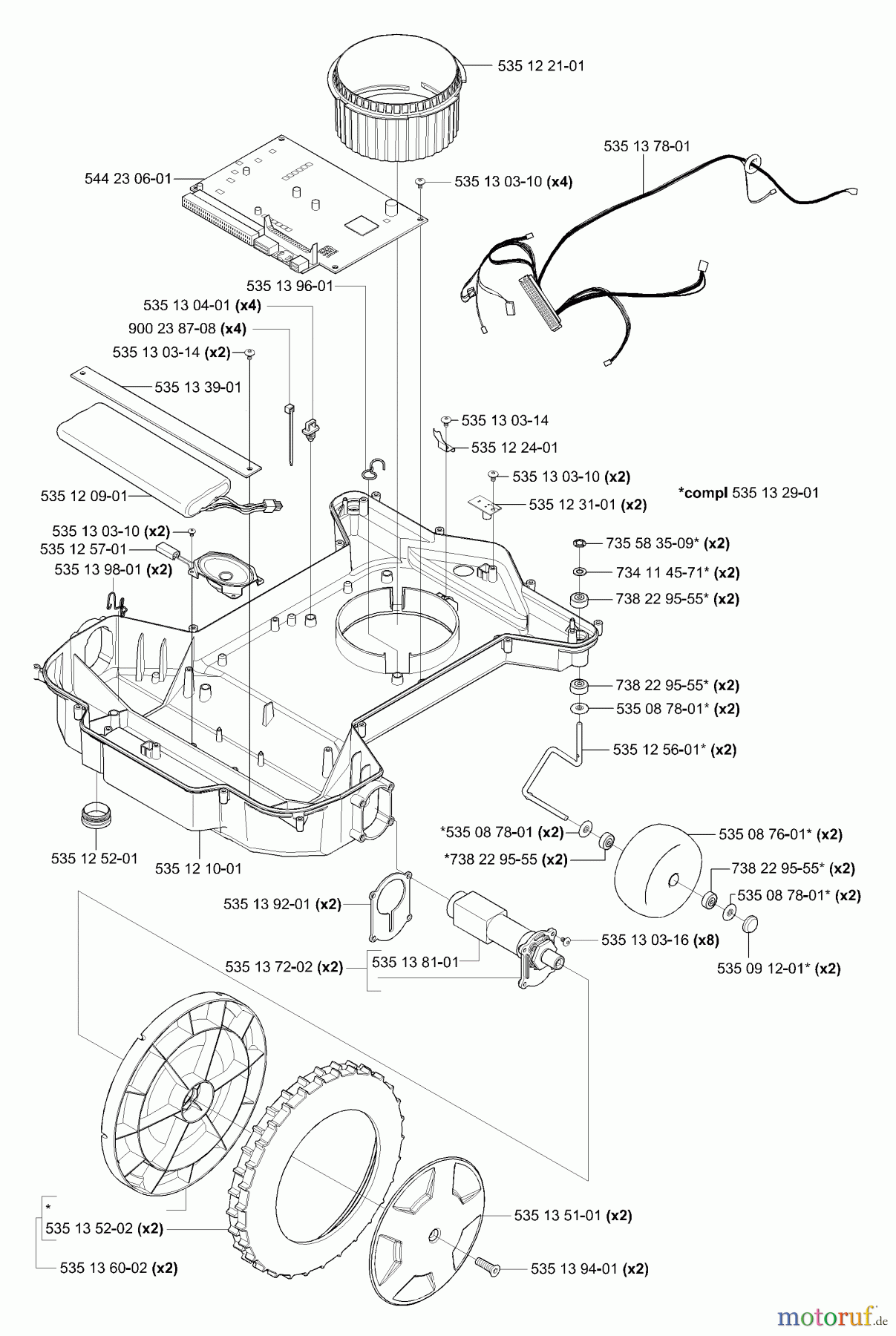 Husqvarna Automower, Mähroboter Husqvarna Auto Mower (Generation 2) (2006-02 to 2006-05) Lower Chassis /Wheels