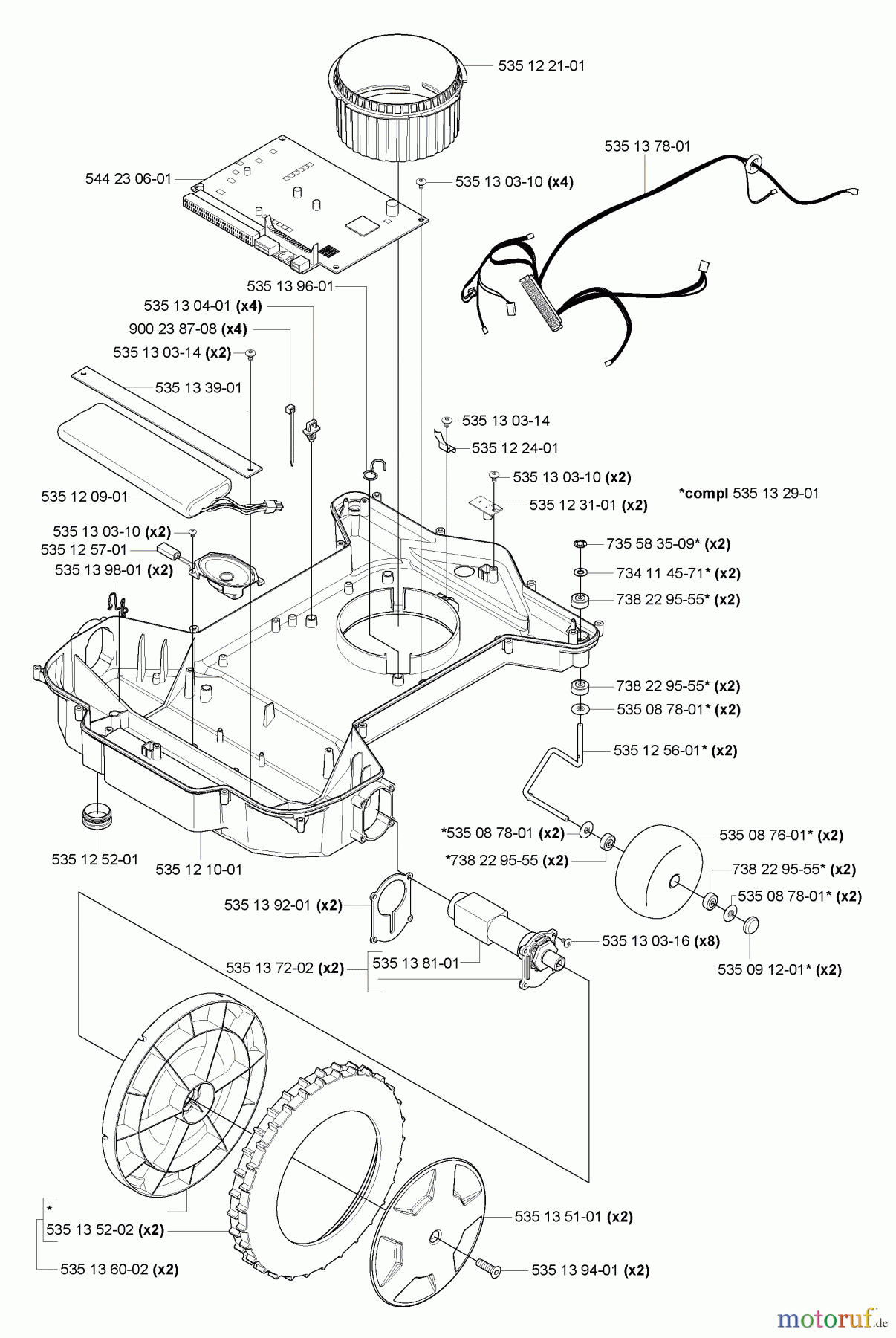 Husqvarna Automower, Mähroboter Husqvarna Auto Mower (Generation 2) (2006-06 & After) Lower Chassis/Wheels