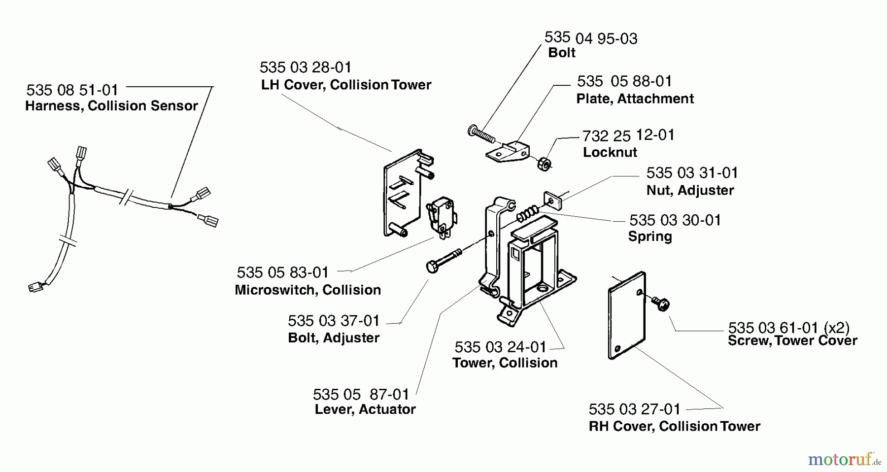 Husqvarna Automower, Mähroboter Husqvarna Solar Auto Mower (2000-02 to 2000-12) Collision Sensor Assembly