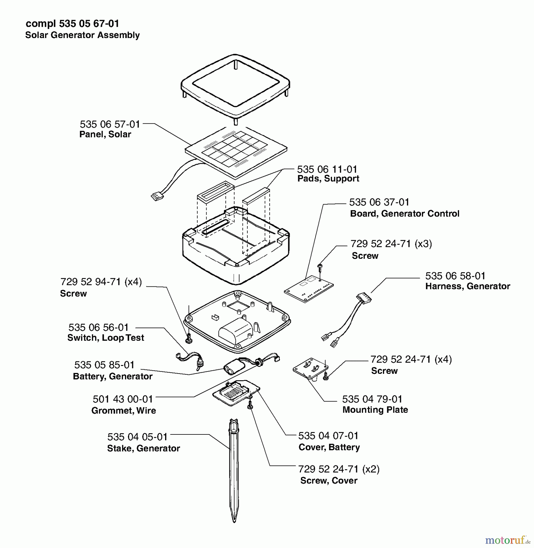 Husqvarna Automower, Mähroboter Husqvarna Solar Auto Mower (2000-02 to 2000-12) Solar Generator Assembly