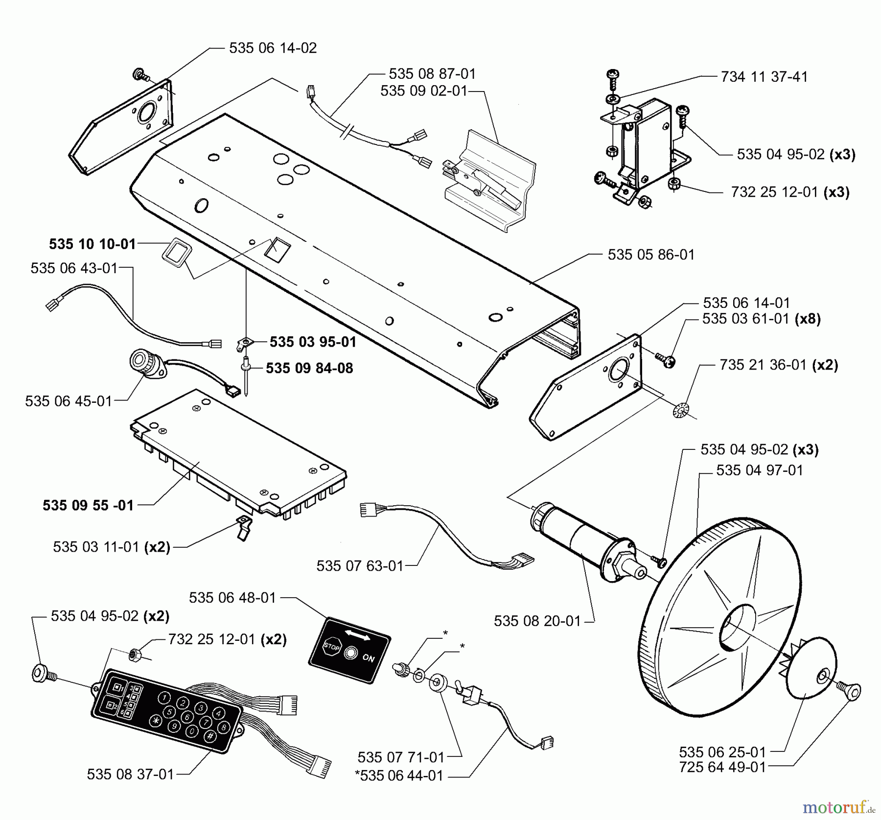 Husqvarna Automower, Mähroboter Husqvarna Solar Auto Mower (2001-01 to 2002-01) Rear Wheels/Keyboard And Control Board/Switch