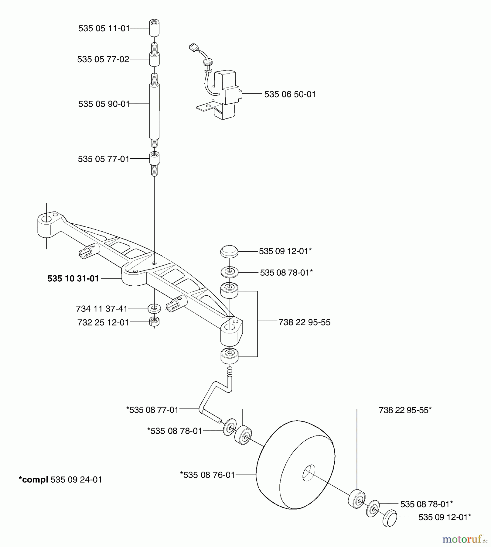 Husqvarna Automower, Mähroboter Husqvarna Solar Auto Mower (2002-02 & After) Front Wheel Axle