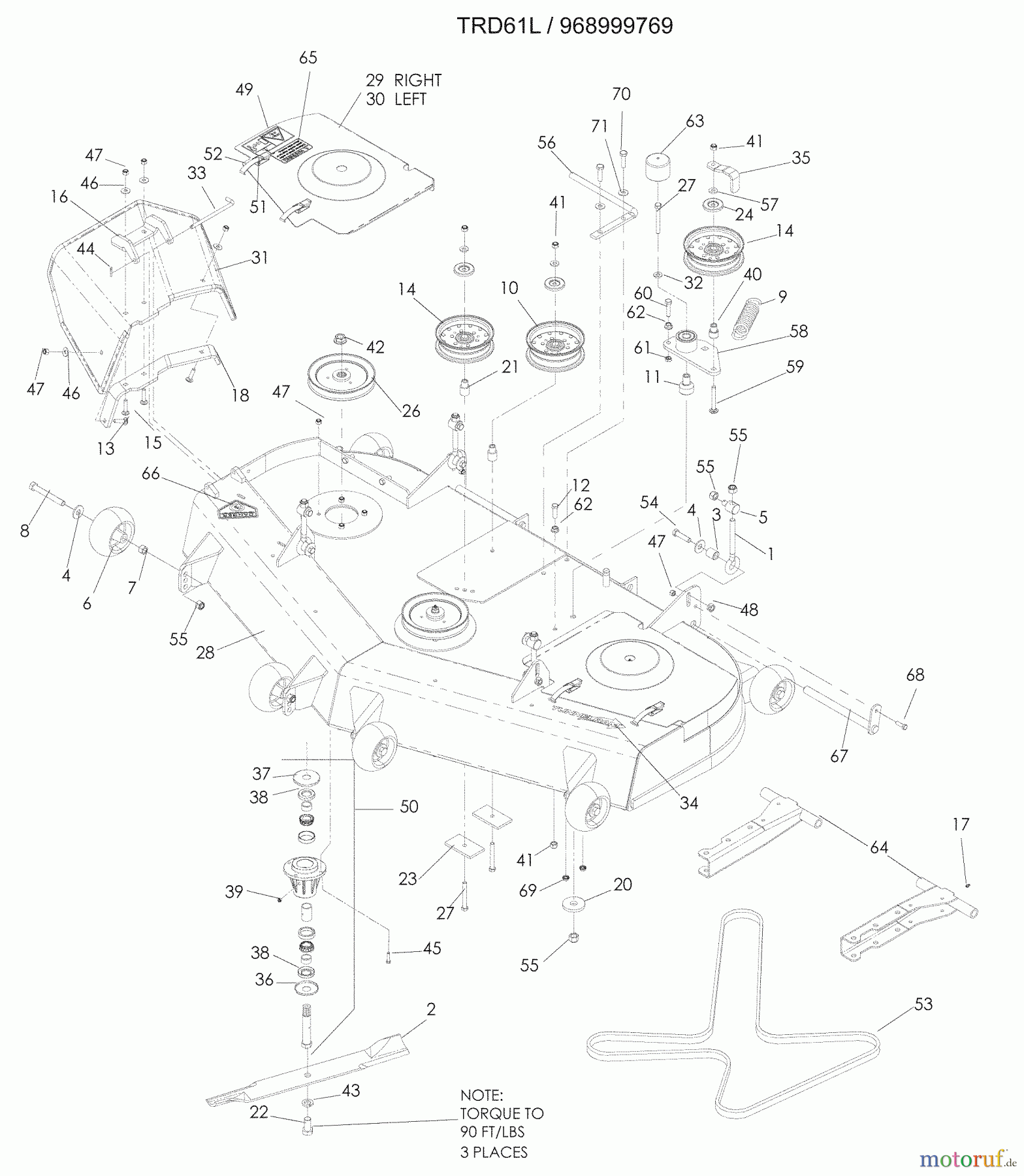 Husqvarna Mähdecks TRD 61L (968999769) - Husqvarna 61