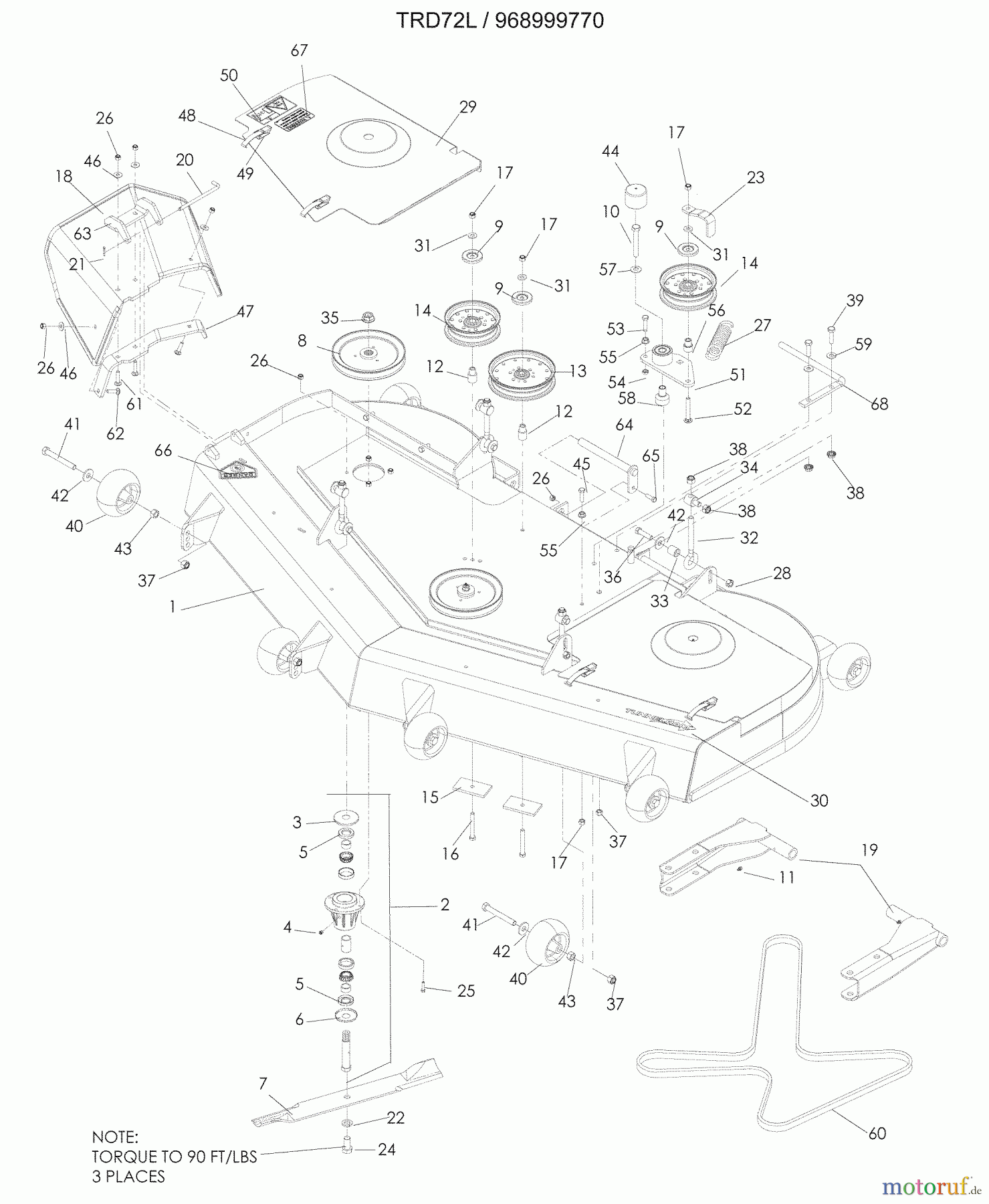 Husqvarna Mähdecks TRD 72L (968999770) - Husqvarna 72