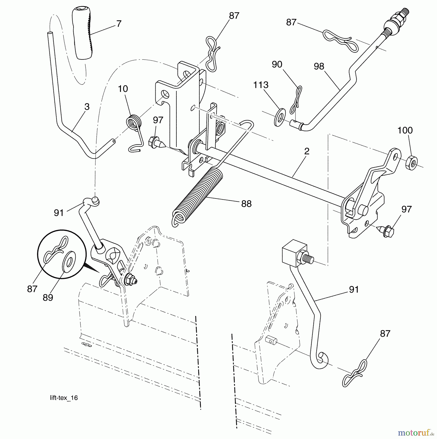 Husqvarna Rasen und Garten Traktoren 2146XLS (96043006700) - Husqvarna Lawn Tractor (2008-12 & After) Mower Lift