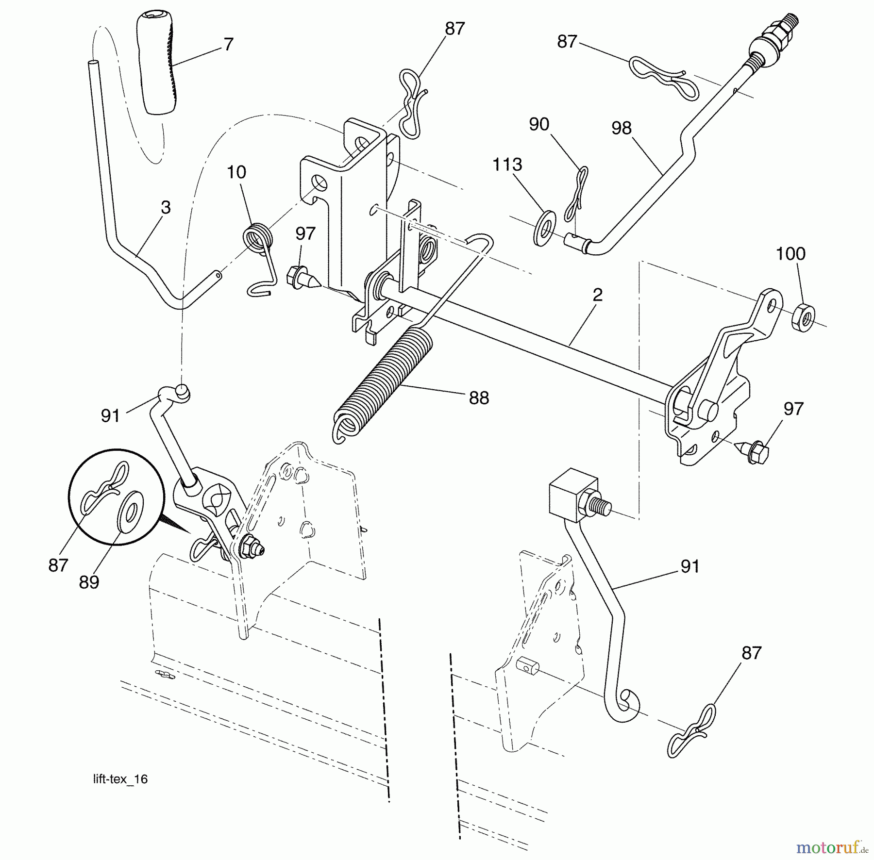 Husqvarna Rasen und Garten Traktoren 2146XLS (96043007900) - Husqvarna Lawn Tractor (2008-12 & After) Mower Lift