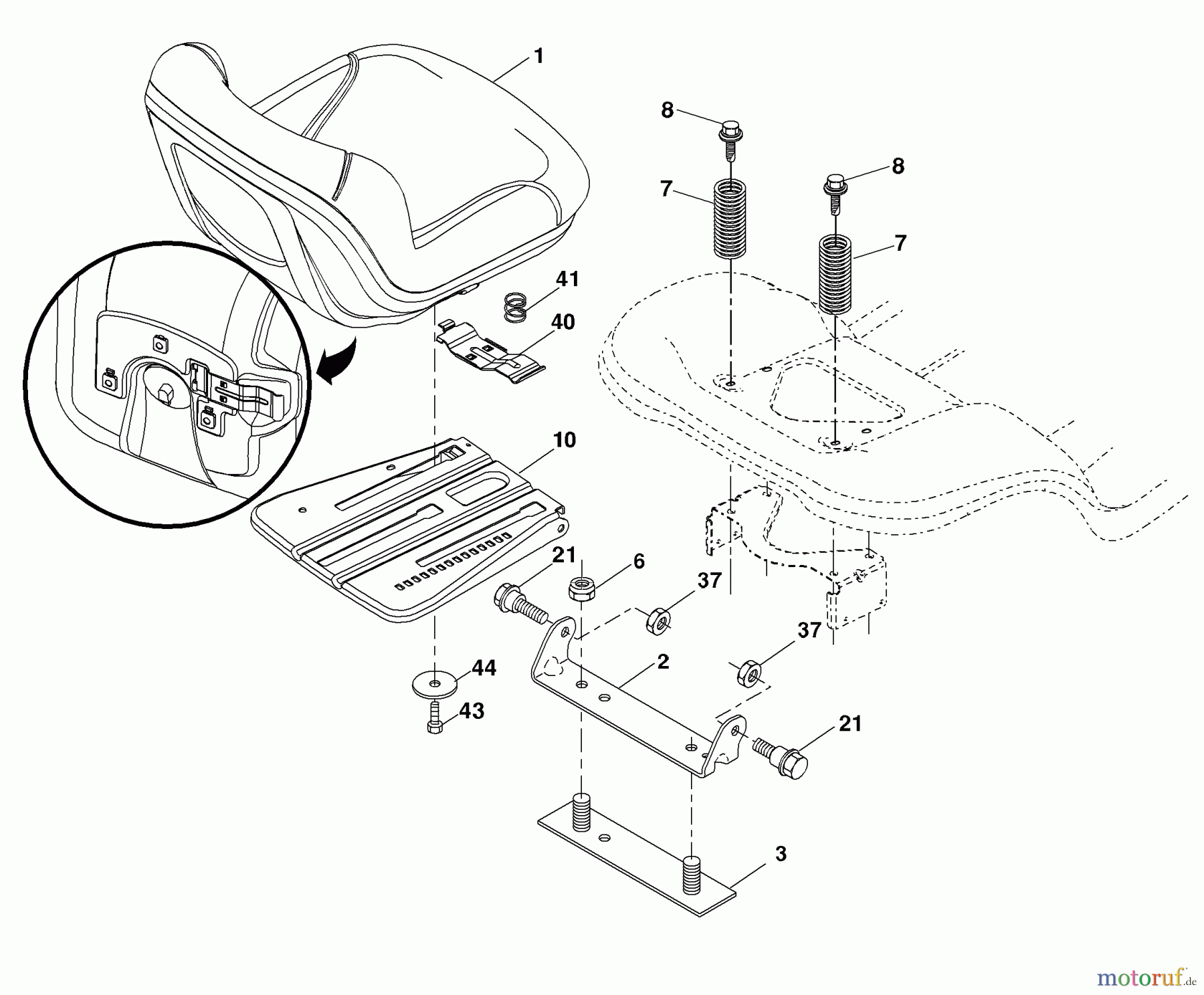 Husqvarna Rasen und Garten Traktoren 2246LS (96043004300) - Husqvarna Lawn Tractor (2008-01 & After) Seat Assembly