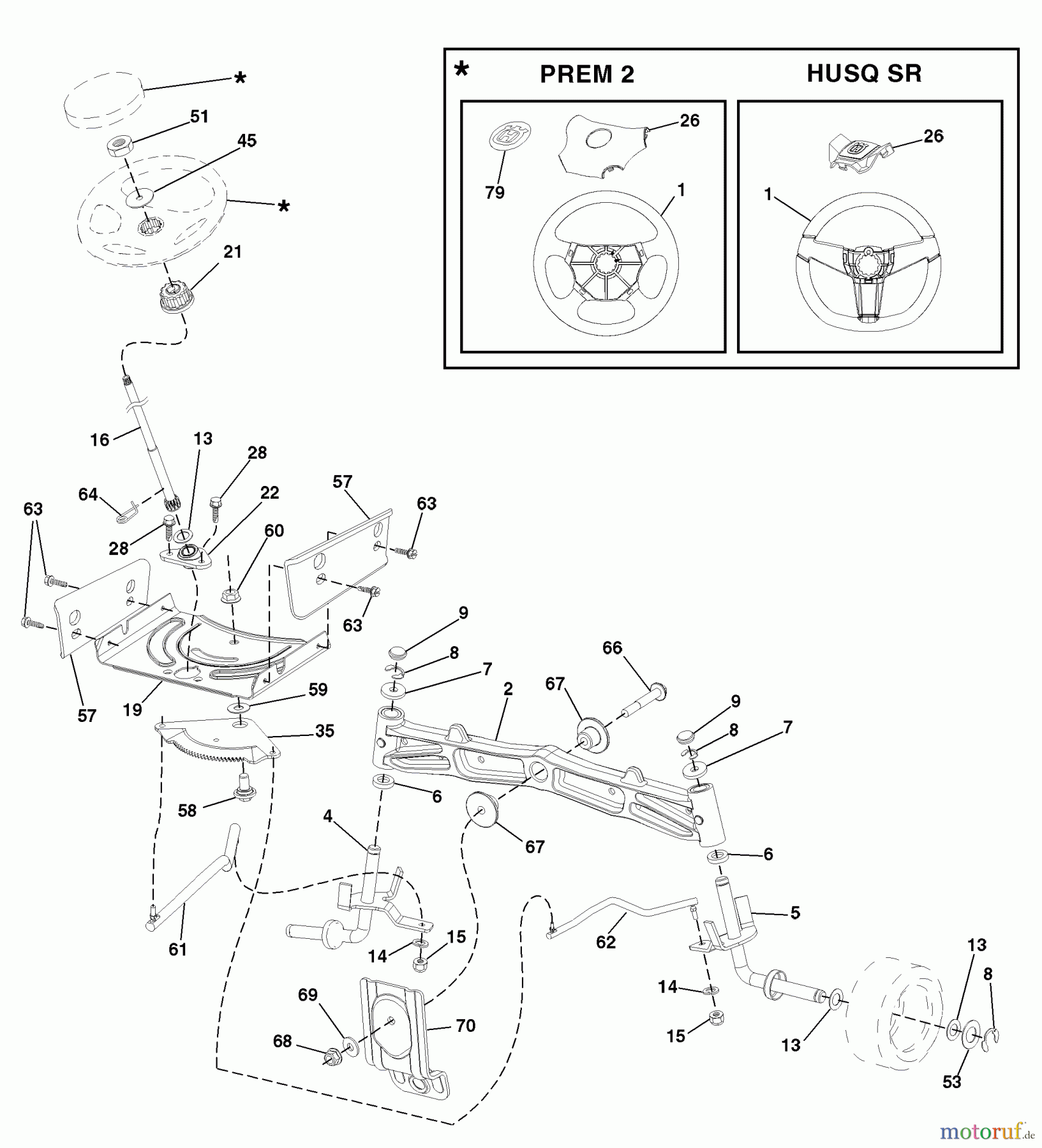 Husqvarna Rasen und Garten Traktoren 2246LS (96043004300) - Husqvarna Lawn Tractor (2008-01 & After) Steering Assembly