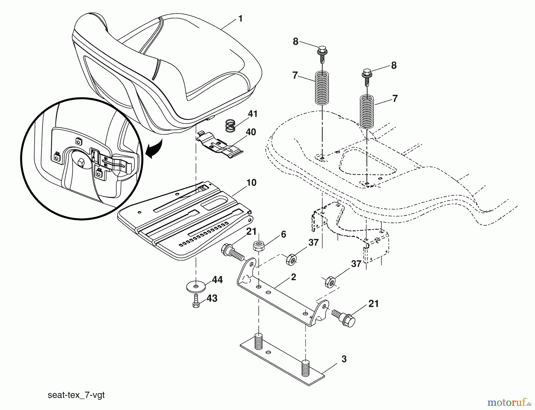 Husqvarna Rasen und Garten Traktoren 2246LS (96043006300) - Husqvarna Lawn Tractor (2008-11 & After) Seat Assembly