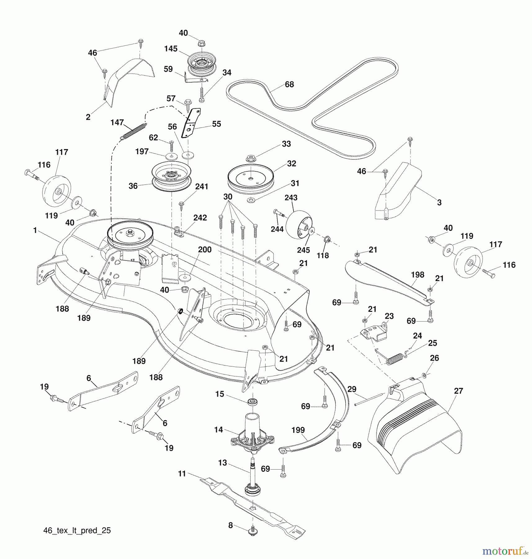 Husqvarna Rasen und Garten Traktoren 2246LS (96043007600) - Husqvarna Lawn Tractor (2008-12 & After) (California) Mower Deck