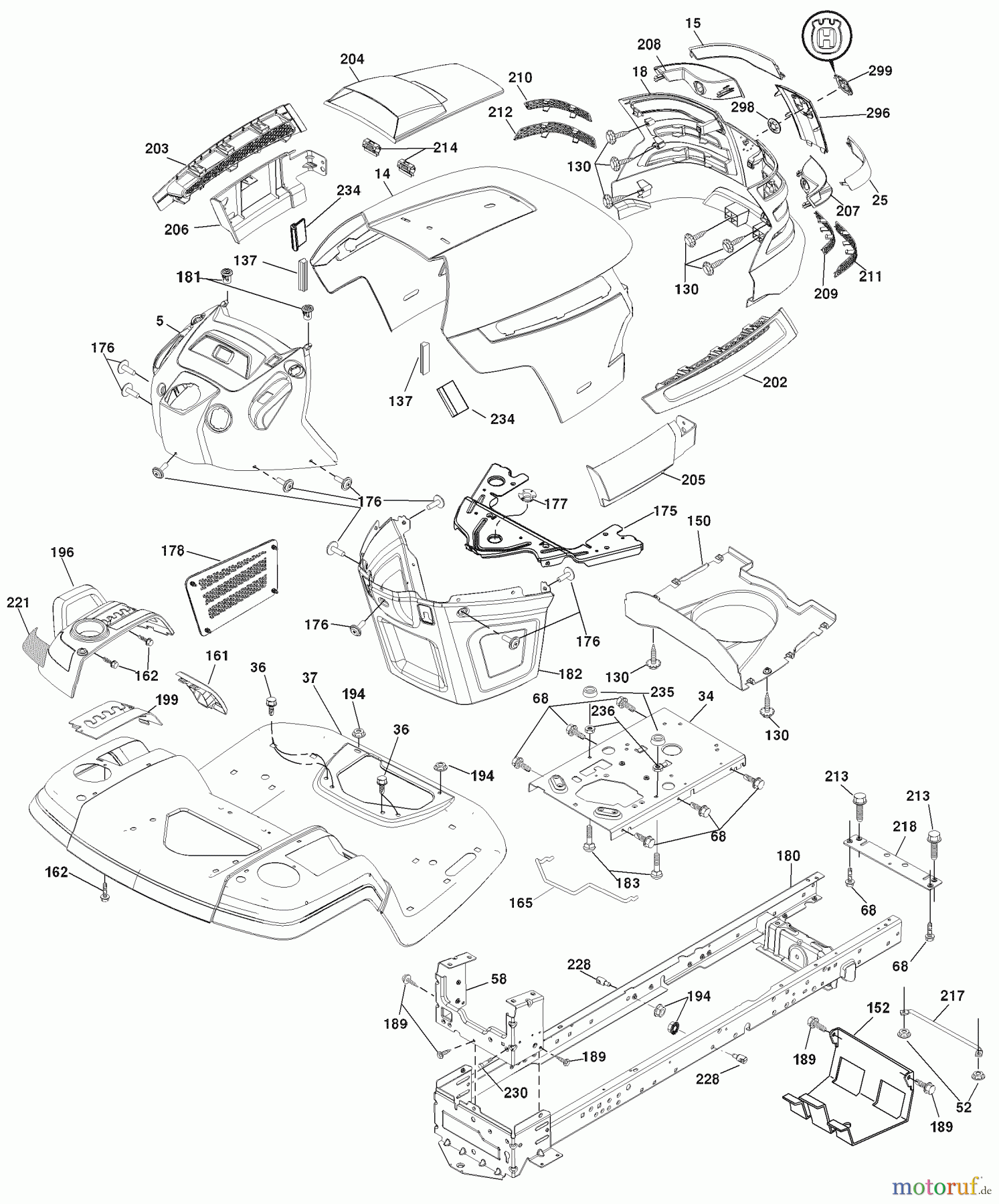Husqvarna Rasen und Garten Traktoren 2346XLS (96043004500) - Husqvarna Lawn Tractor (2008-01 & After) Chassis