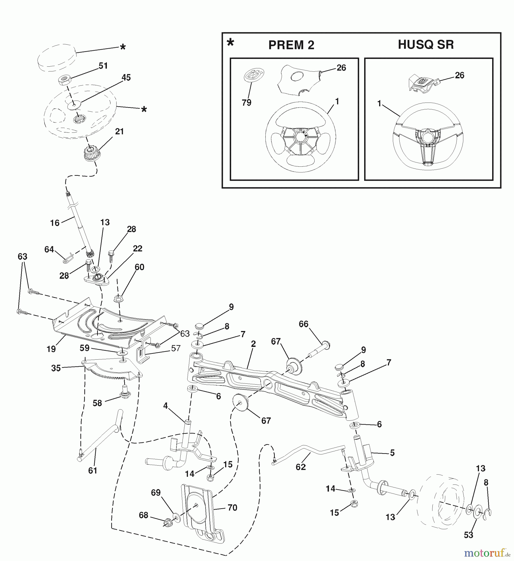 Husqvarna Rasen und Garten Traktoren 2348LS (96043004400) - Husqvarna Lawn Tractor (2008-01 & After) Steering Assembly
